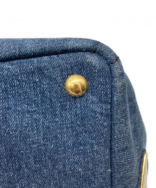 中古・古着通販】PRADA (プラダ) カナパ デニムバッグ ブルー