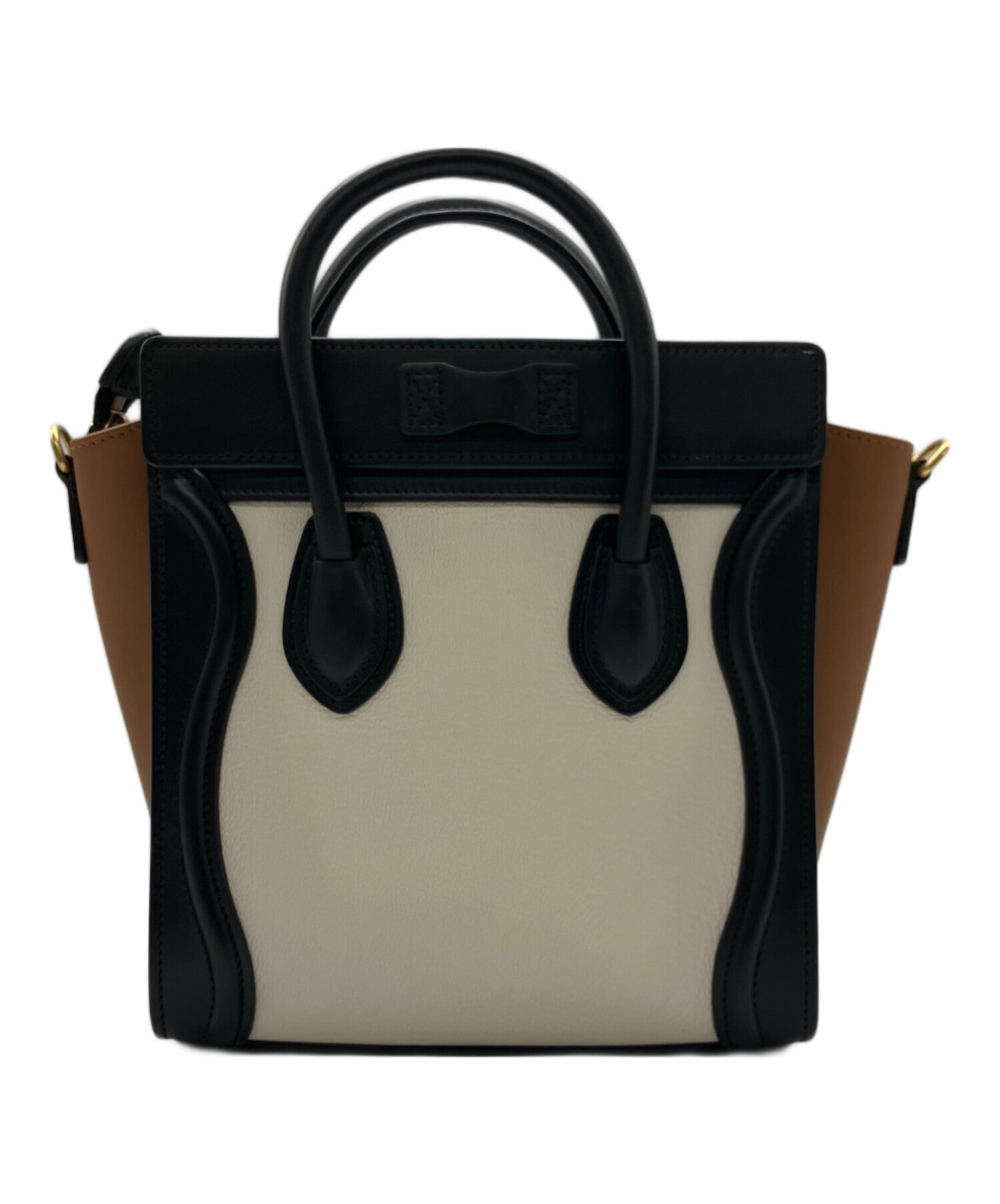 中古・古着通販】CELINE (セリーヌ) 2WAYバッグ ホワイト×ブラック 