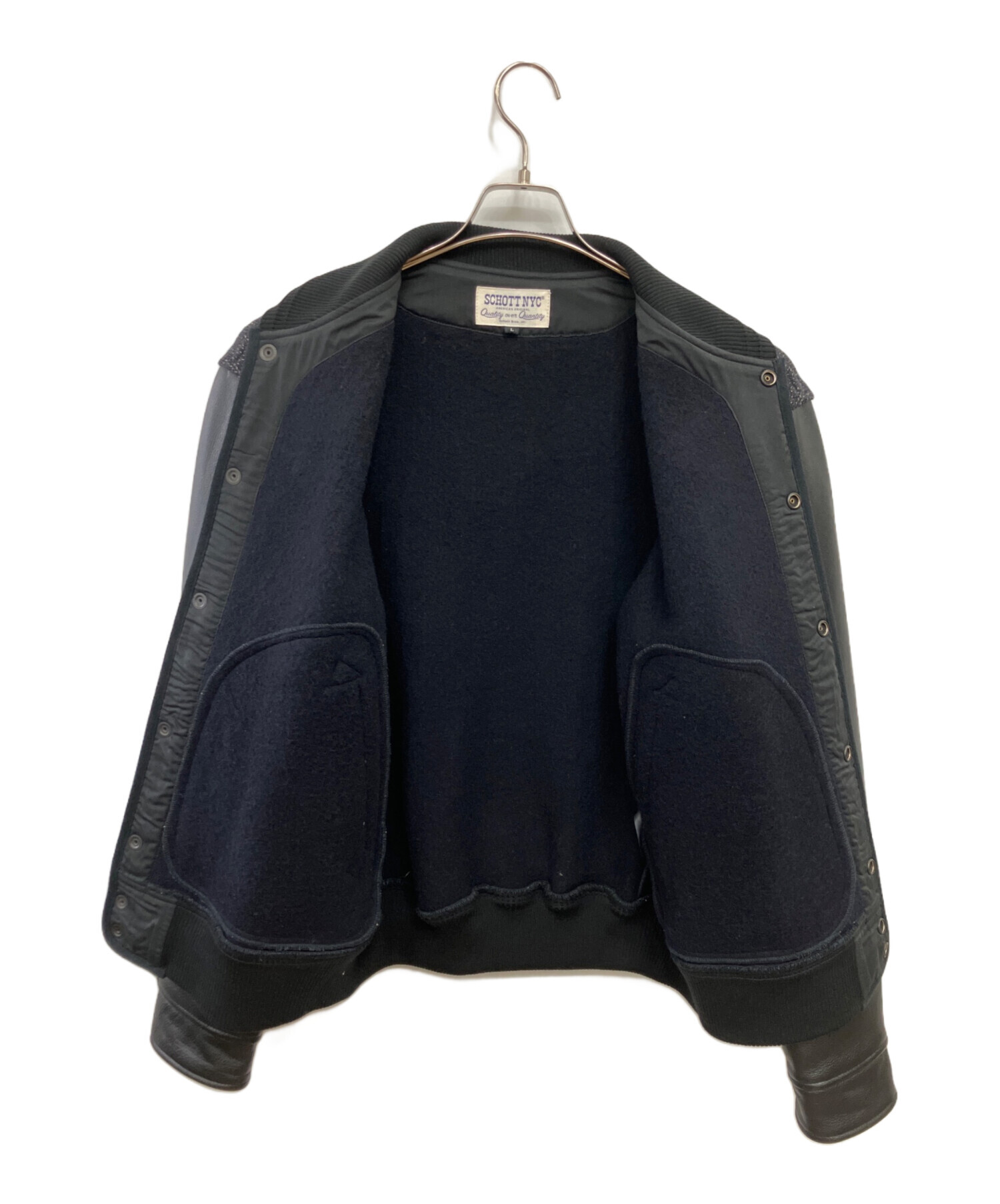 中古・古着通販】Schott (ショット) スタジャン ネイビー サイズ:L