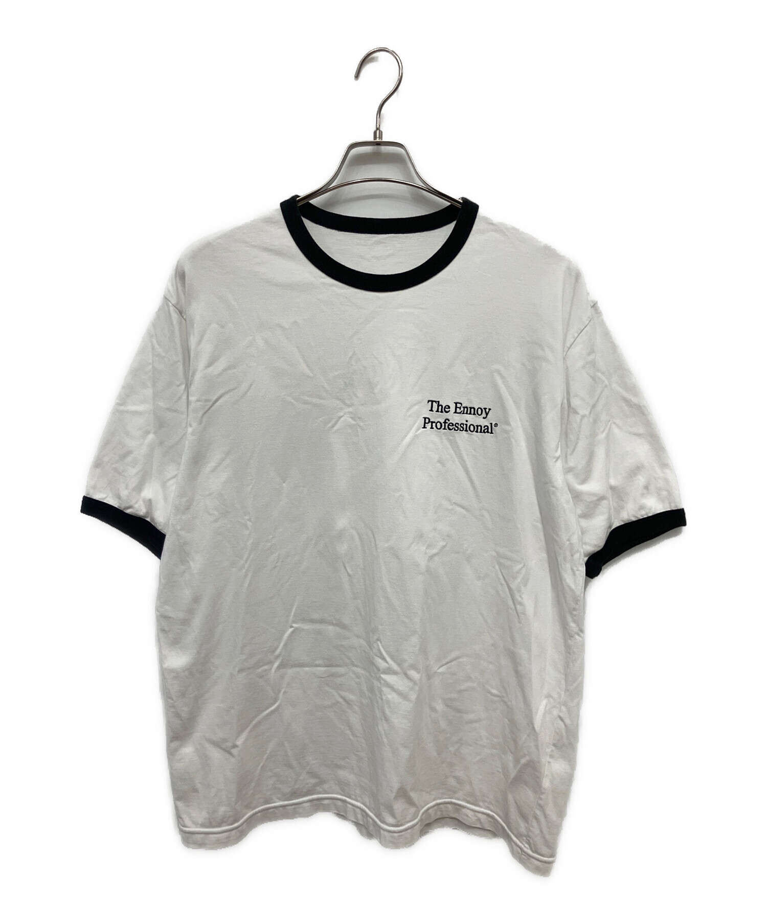 中古・古着通販】ENNOY (エンノイ) 刺繍リンガーTシャツ ホワイト