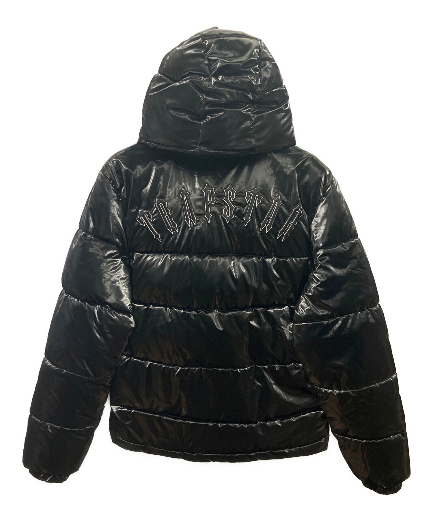 新品TRAPSTAR 光沢ブラック ダウンジャケット Lサイズ 限定 TRAPSTAR