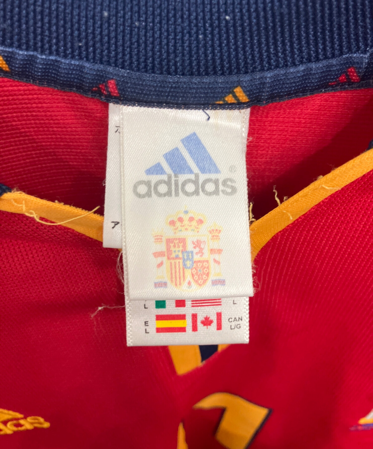アディダス スペイン代表 ヴィンテージ ユニフォーム ゲームシャツ 2XLサイズ 中古・古着通販】adidas (アディダス) ゲームシャツ/00年 スペイン代表