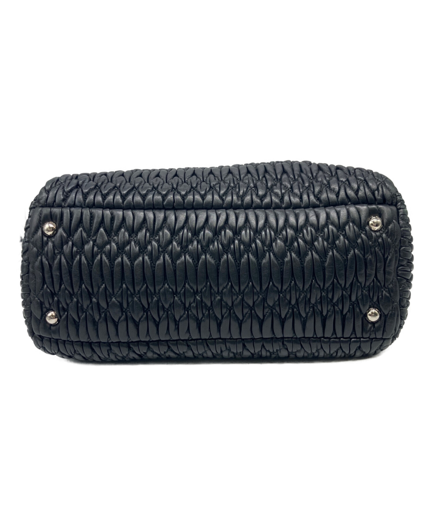 中古・古着通販】MIU MIU (ミュウミュウ) ナッパクリスタル ブラック 