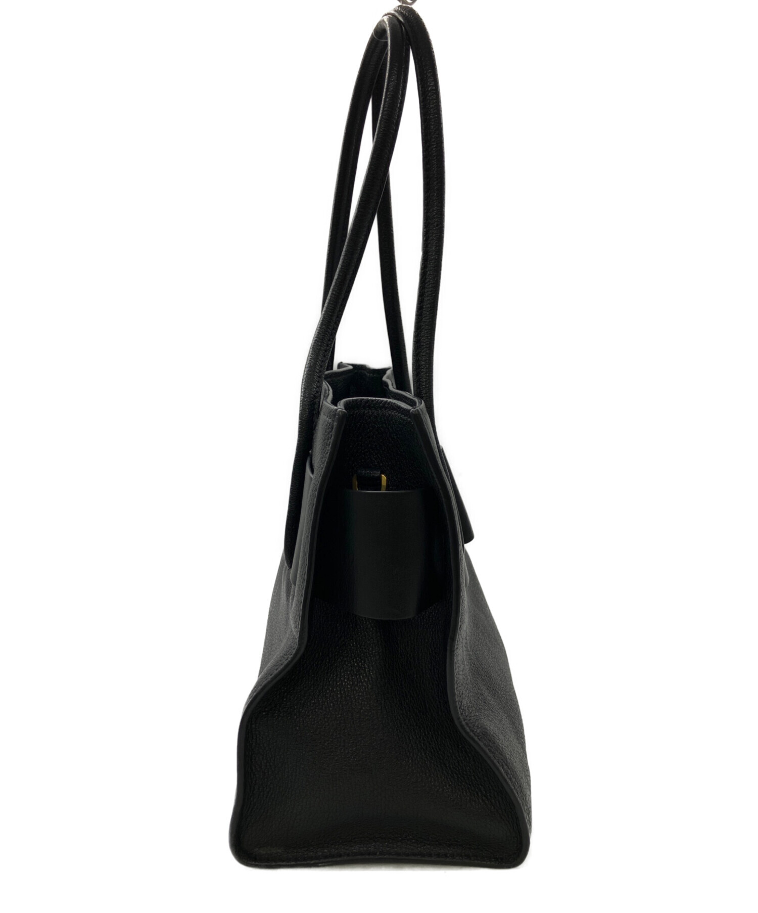 【2万値下げ！】MIU MIU プリーツ加工 ブラックトートバッグ 中古・古着通販】MIU MIU (ミュウミュウ) トートバッグ ブラック
