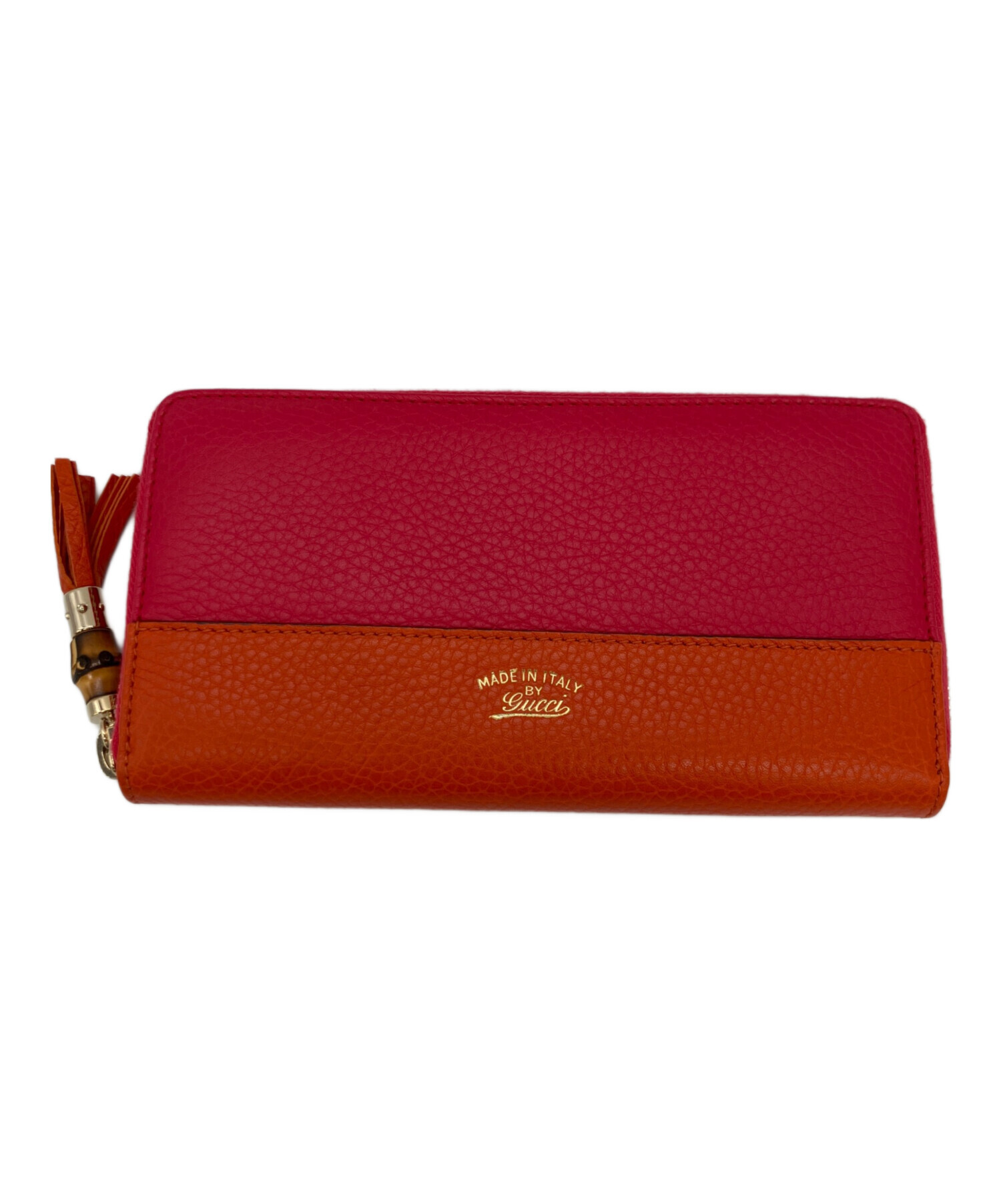 中古・古着通販】GUCCI (グッチ) 長財布 オレンジ×ピンク｜ブランド