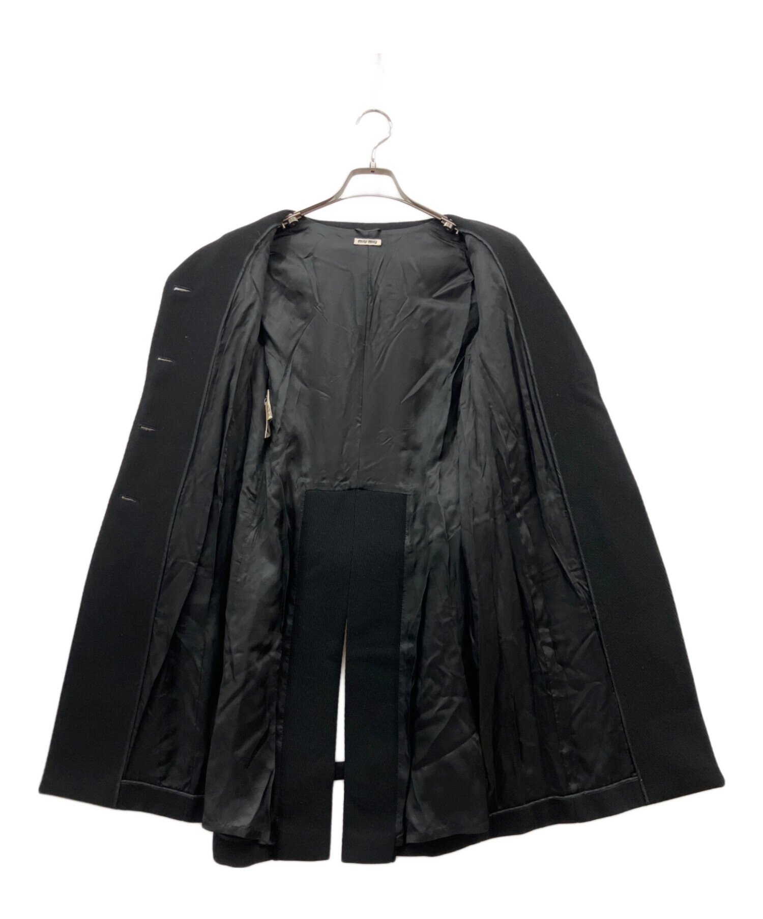 中古・古着通販】MIU MIU (ミュウミュウ) ウールコート ブラック
