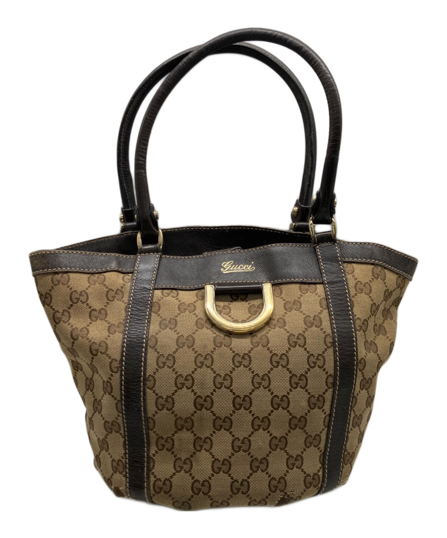 か*な様 Gucci トートバッグ ベージュ/ブラウン 中古・古着通販】GUCCI (グッチ) トートバッグ ベージュ×ダーク