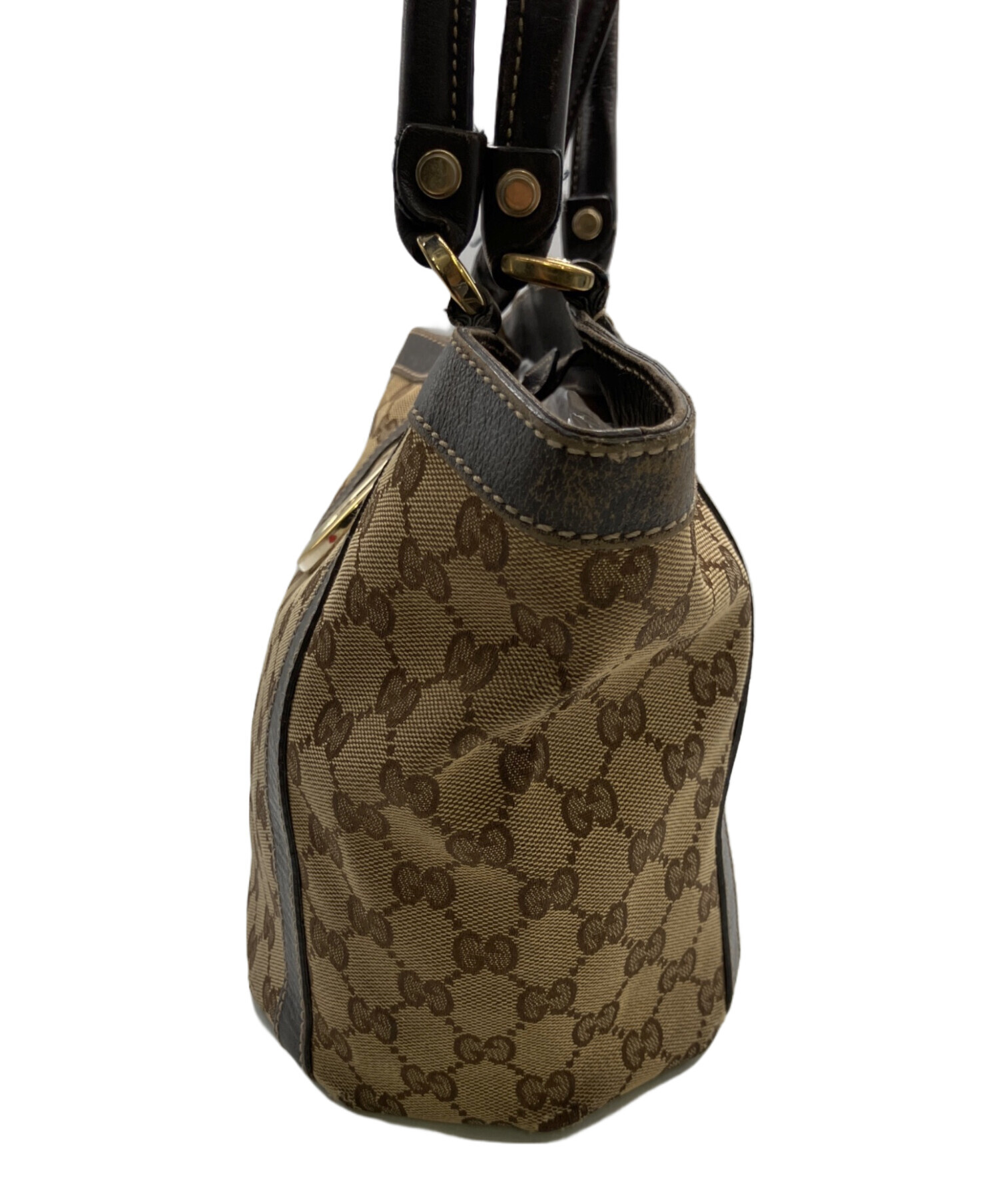 中古・古着通販】GUCCI (グッチ) トートバッグ ベージュ×ダーク
