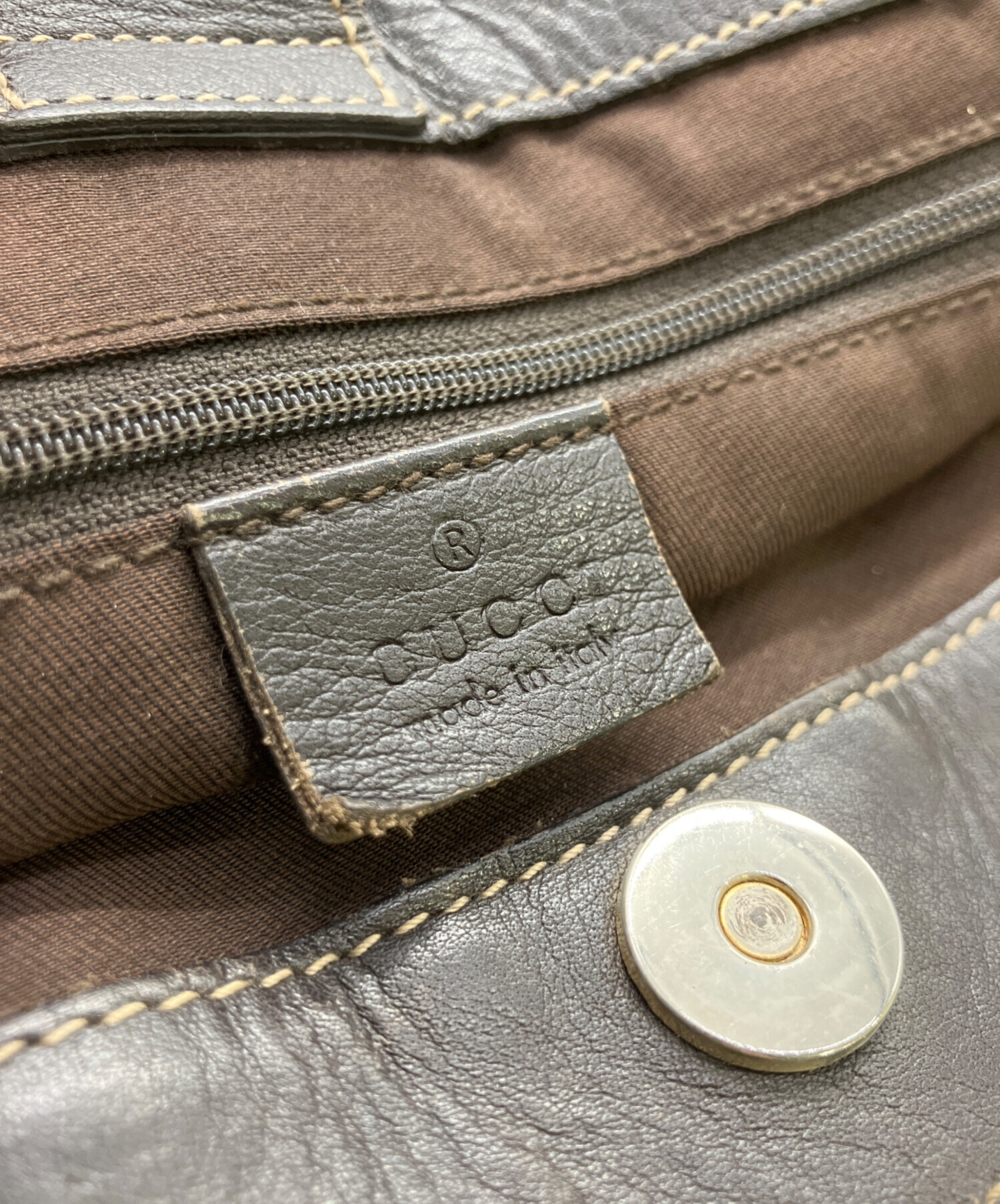 中古・古着通販】GUCCI (グッチ) トートバッグ ベージュ×ダーク