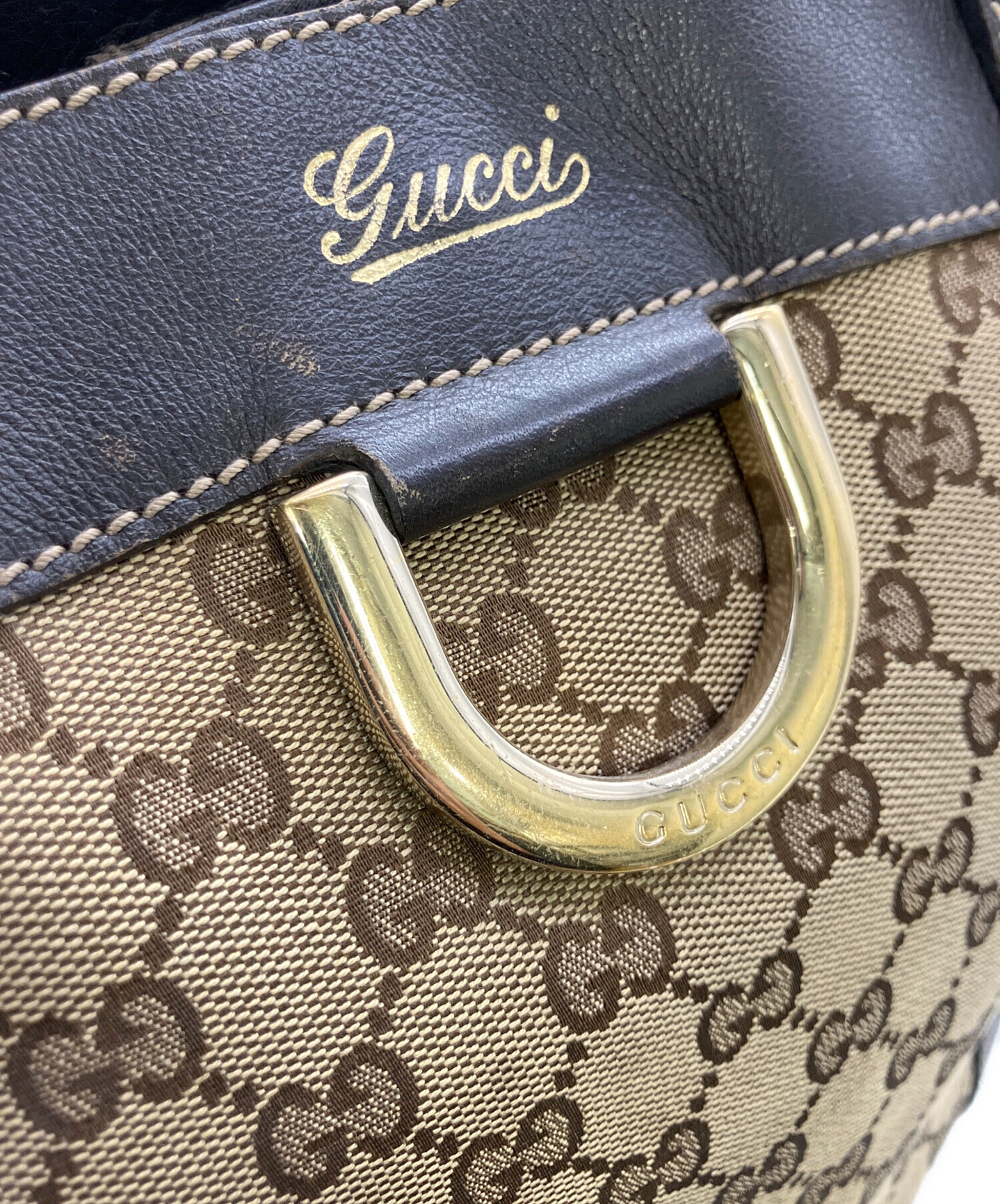 中古・古着通販】GUCCI (グッチ) トートバッグ ベージュ×ダーク