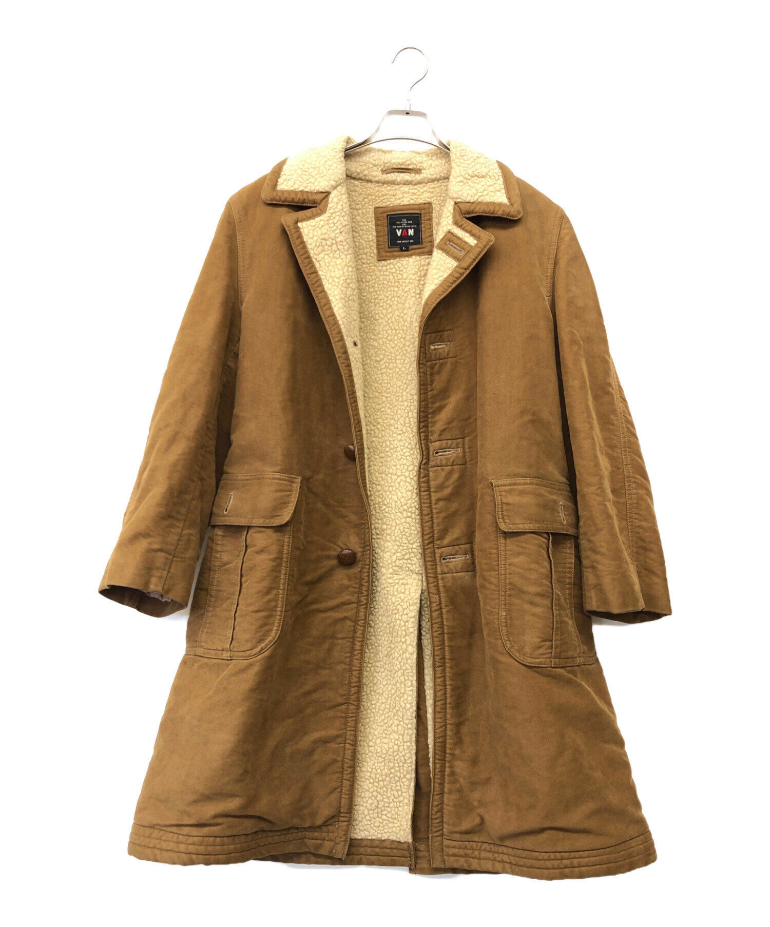 【即決】　　VAN JAC ヴァン　ランチコート/コート/L/ブラウン　茶色 VAN (ヴァン) ランチコート ブラウン サイズ:L