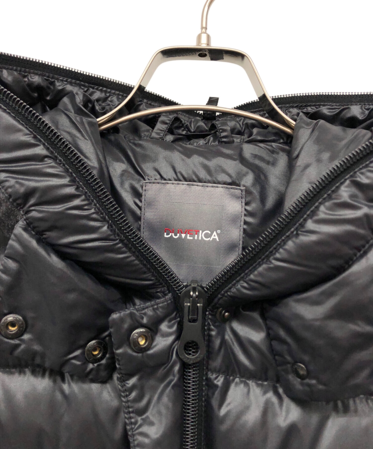 DUVETICA デュベティカ ナイロン切替ウールダウンジャケット　レディース FIMBRETHIL 40 191923-NATTE' C/グレー DUVETICA デュベティカ 切替ダウンジャケット ブルガリア製 42サイズ