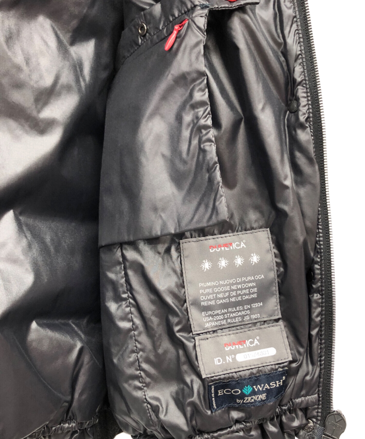 DUVETICA ダウンジャケット 42 ブラック 中古・古着通販】DUVETICA (デュベティカ) ウール切替ダウン