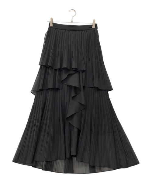 【新品未使用】snidel ストレートプリーツティアードスカート ブラック ストレートプリーツティアードスカート（スカート）｜SNIDEL