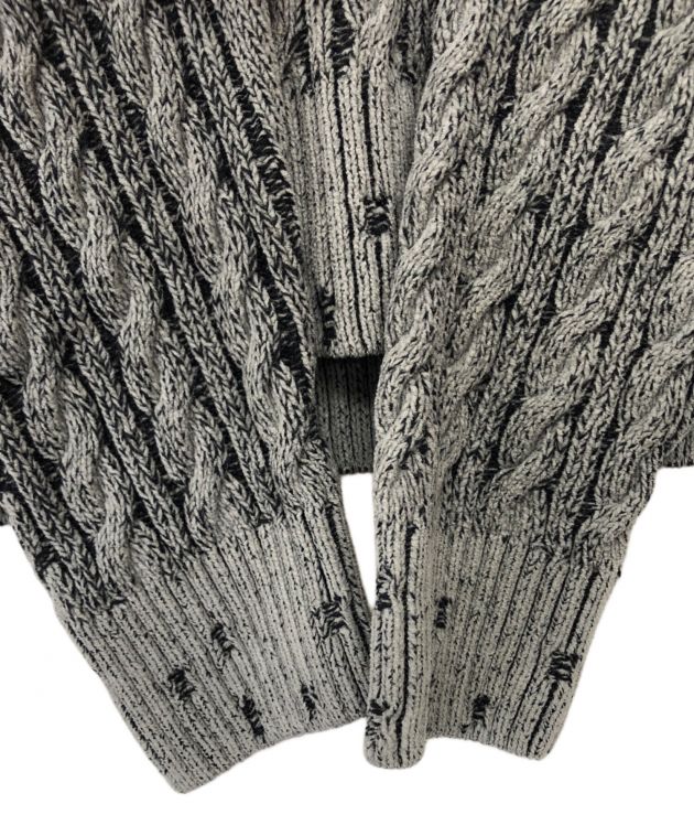 中古・古着通販】DIESEL (ディーゼル) M-OXIAケーブルニット グレー