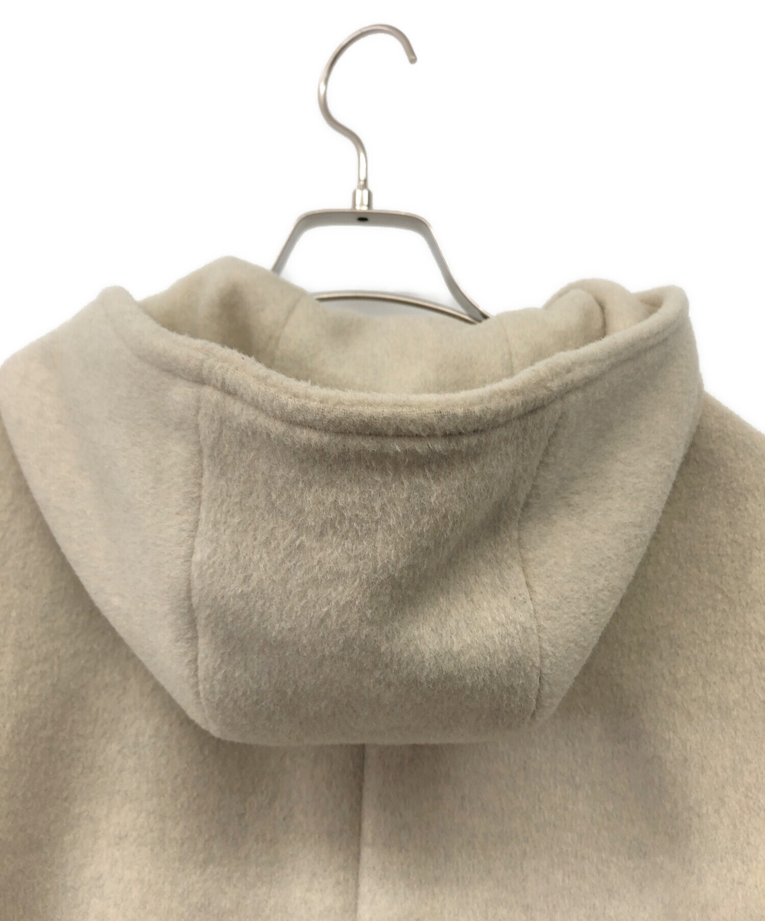 美品　IENA 二重織りシャルムフード付きコクーンコート　ウールコート 美品 IENA イエナ 二重織りシャルムフードコクーンコート ベージュ