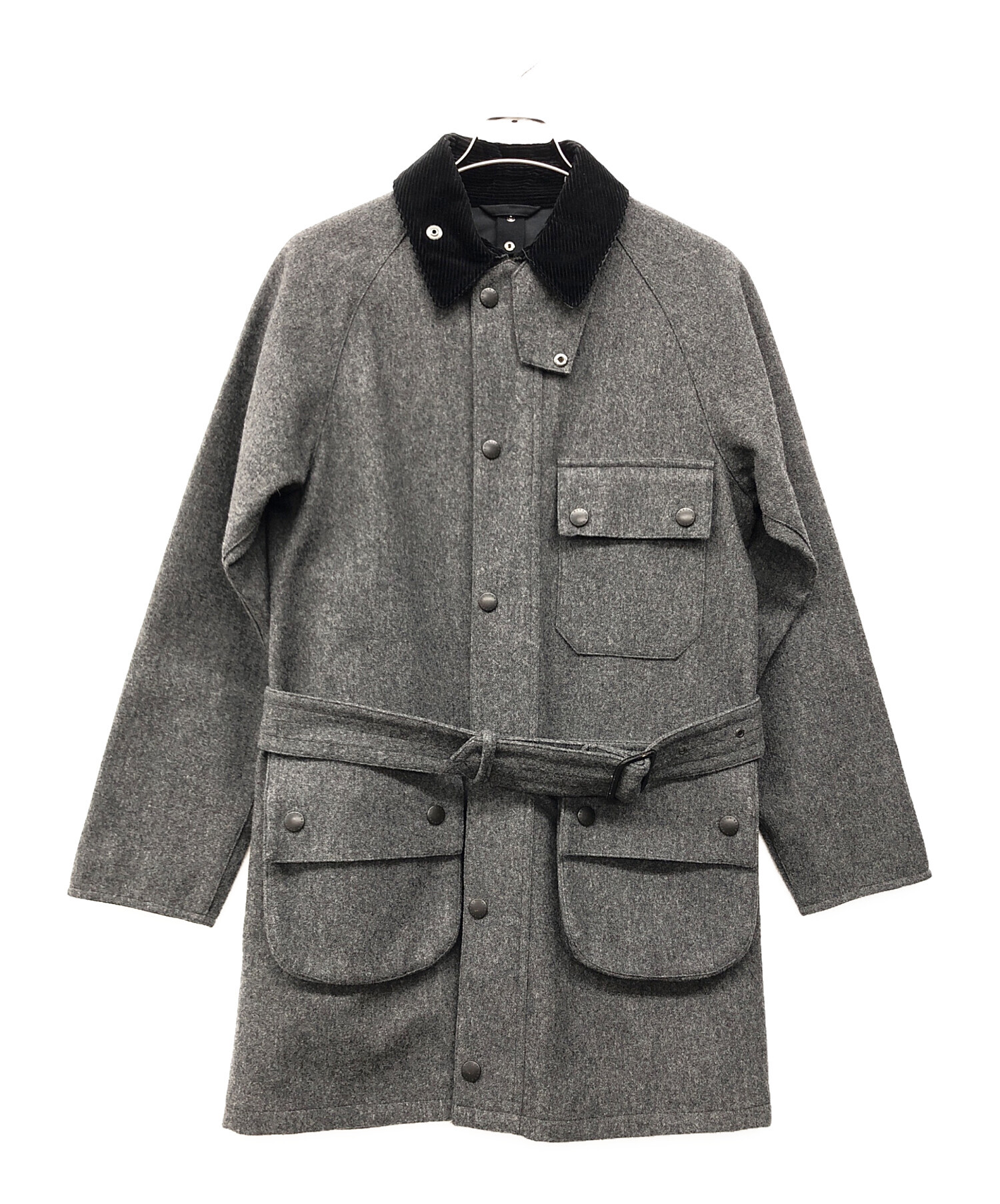 中古・古着通販】Barbour (バブアー) ウールコート グレー×ブラック