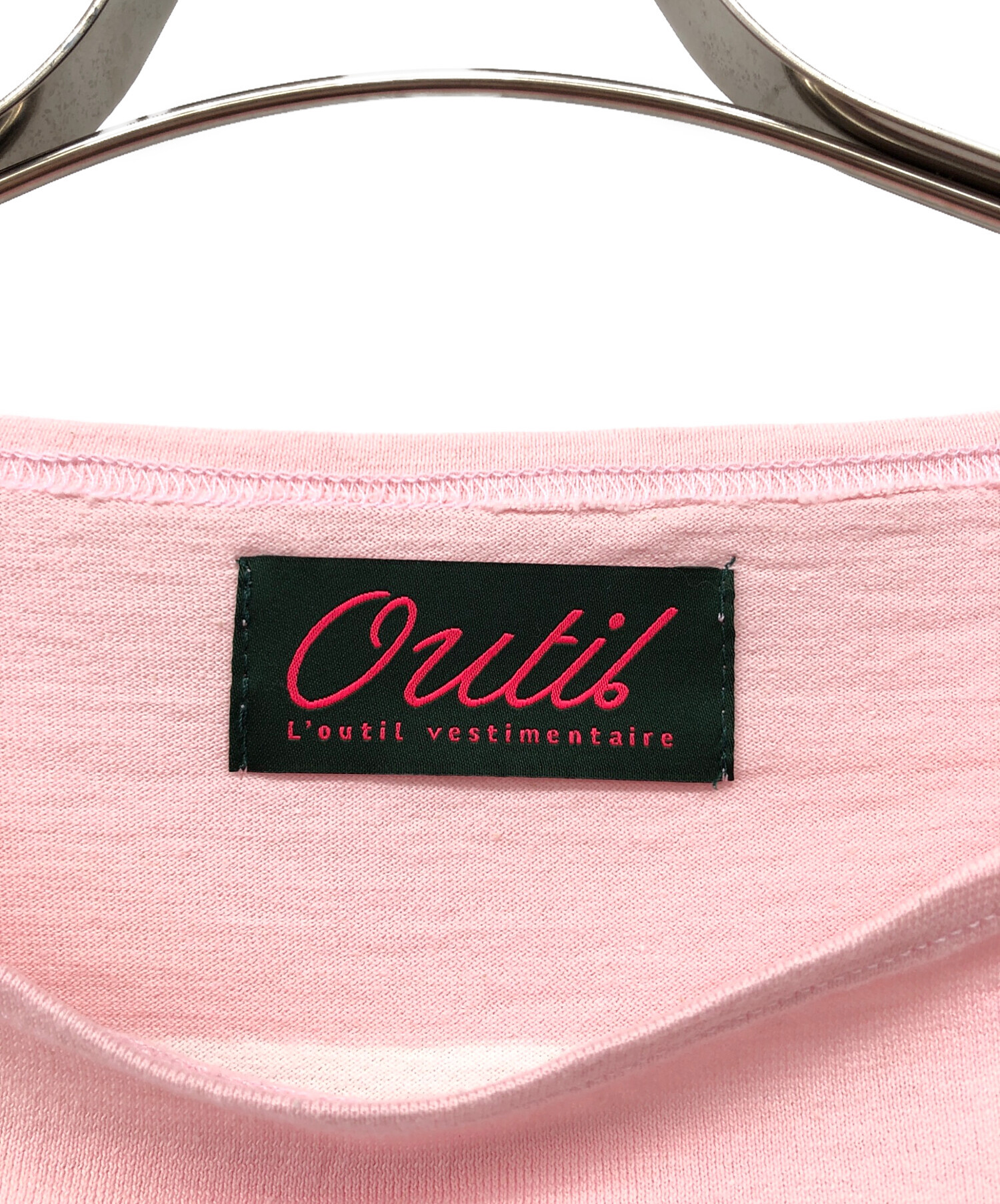 中古・古着通販】OUTIL (ウティ) バスクシャツ ピンク×ホワイト