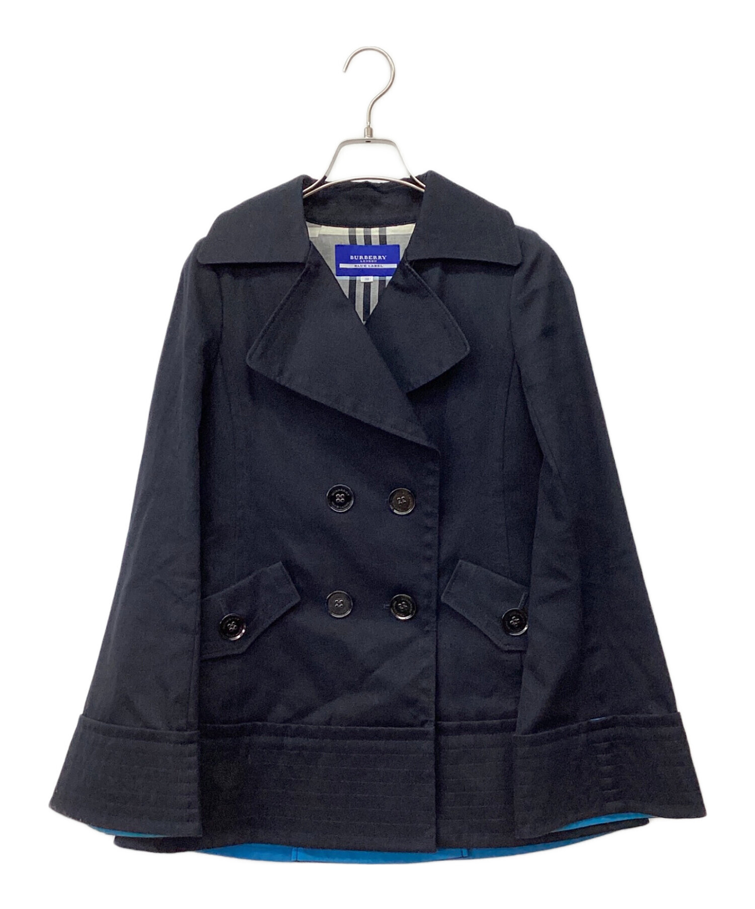 BURBERRY BLUE Label ピーコート 短丈 黒 ブラック ダーク 中古・古着通販】BURBERRY BLUE LABEL (バーバリーロンドンブルー