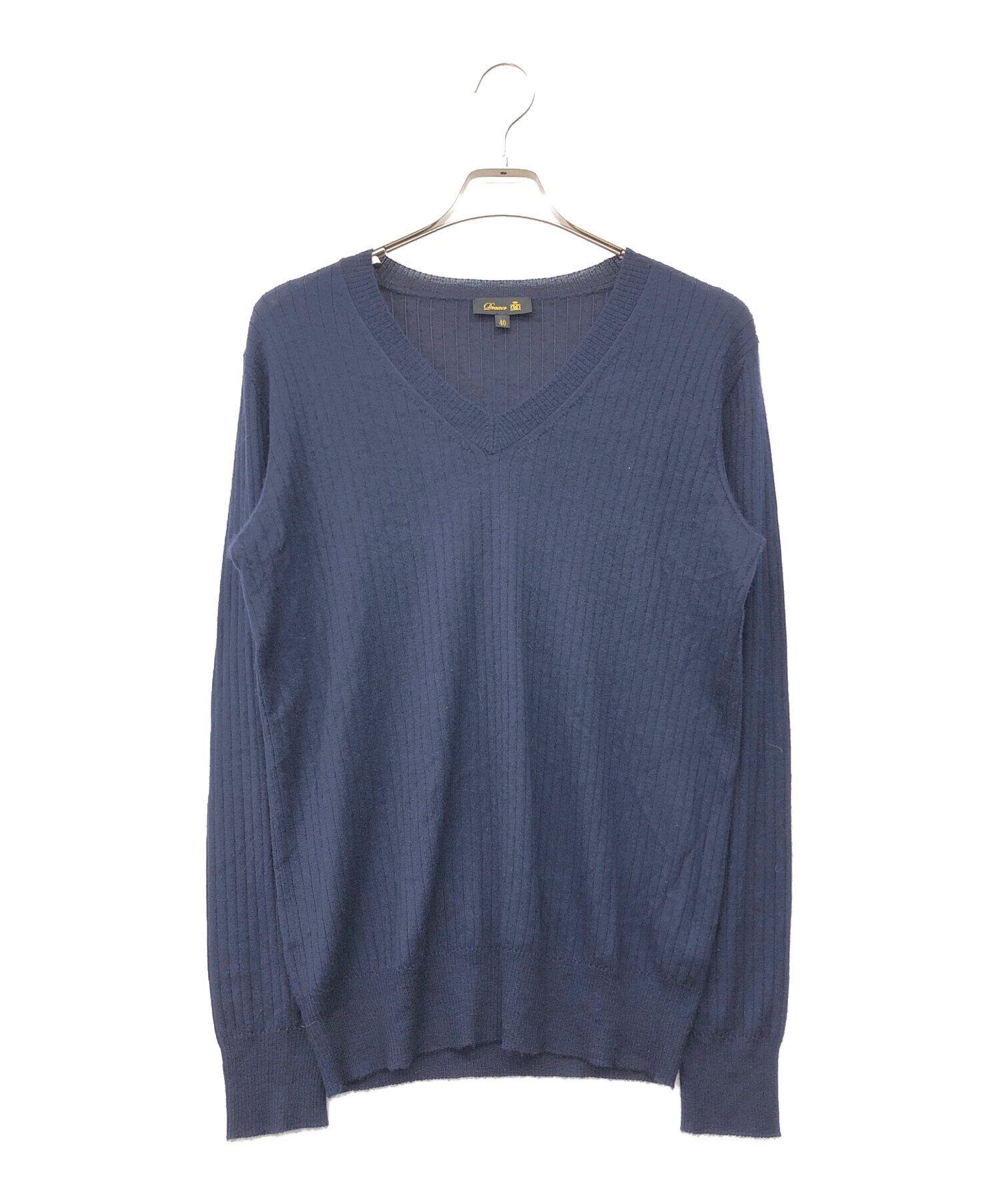 Drawer カシミヤネイビーニット Drawer ドゥロワー カシミヤ カシミア