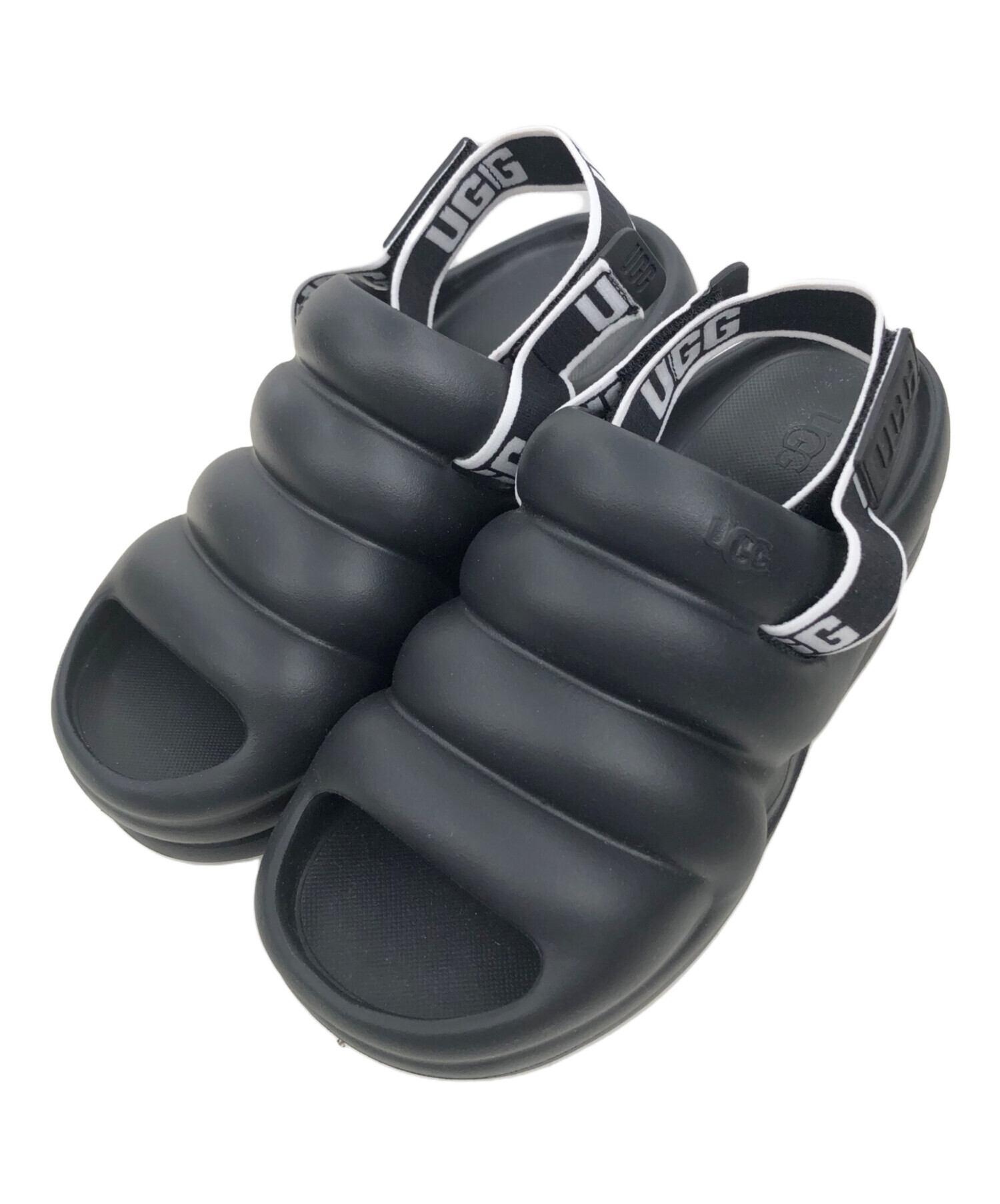 UGG ブラック サンダル 厚底　24cm 中古・古着通販】UGG (アグ) 厚底サンダル ブラック サイズ:24cm