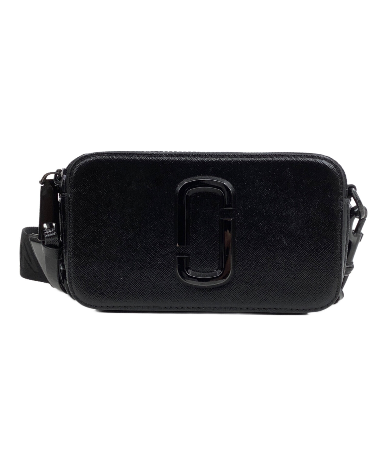 美品『USED』 MARC JACOBS マークジェイコブス スナップショット ショルダーバッグ レザー ブラック【中古】 中古・古着通販】MARC JACOBS (マークジェイコブス) スナップショット
