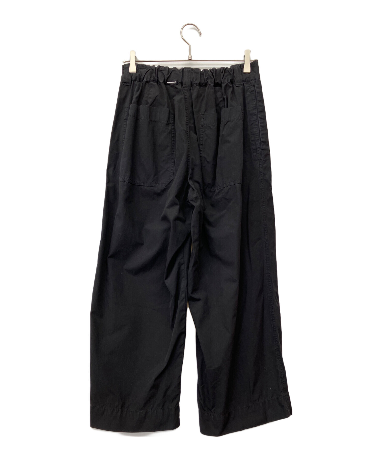 MHL. 黒 ゴム入り ワイドパンツ
