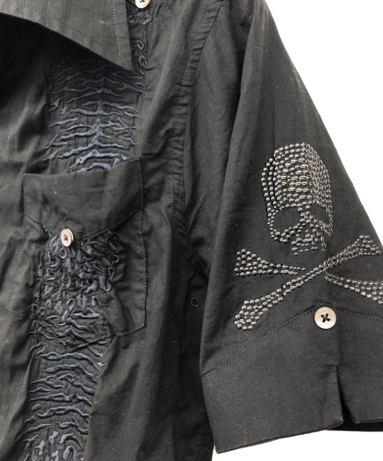 中古・古着通販】Roen (ロエン) ミリタリーシャツ ブラック サイズ:46