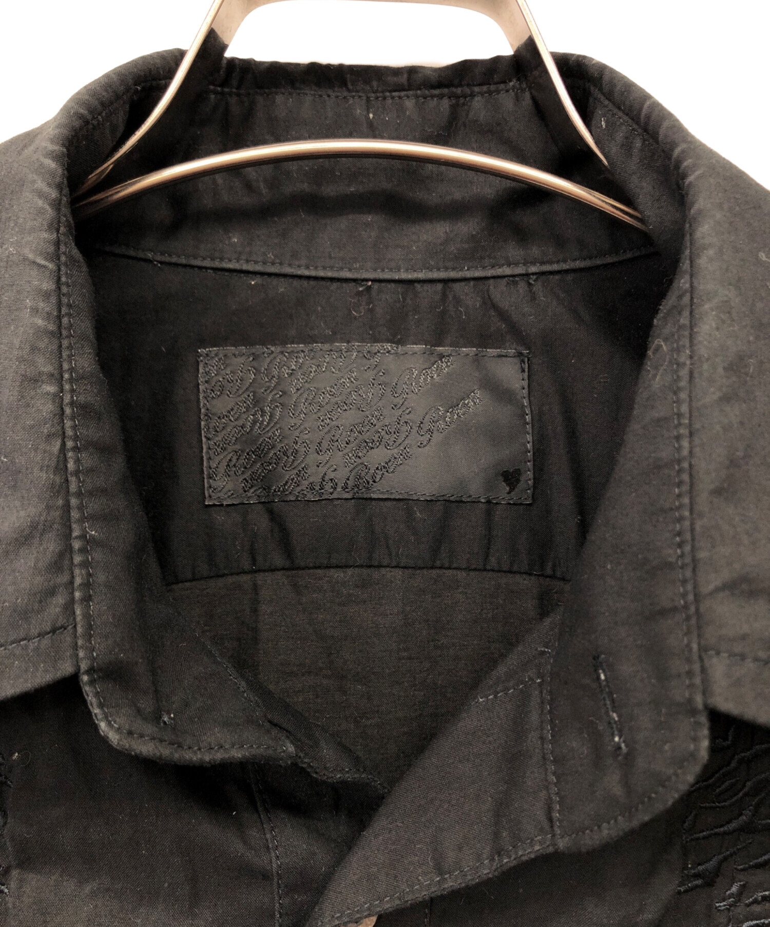 中古・古着通販】Roen (ロエン) ミリタリーシャツ ブラック サイズ:46