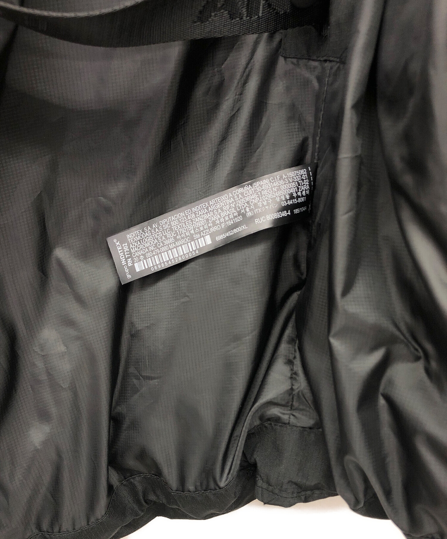 中古・古着通販】ZARA (ザラ) ダウンジャケット ブラック サイズ:XL