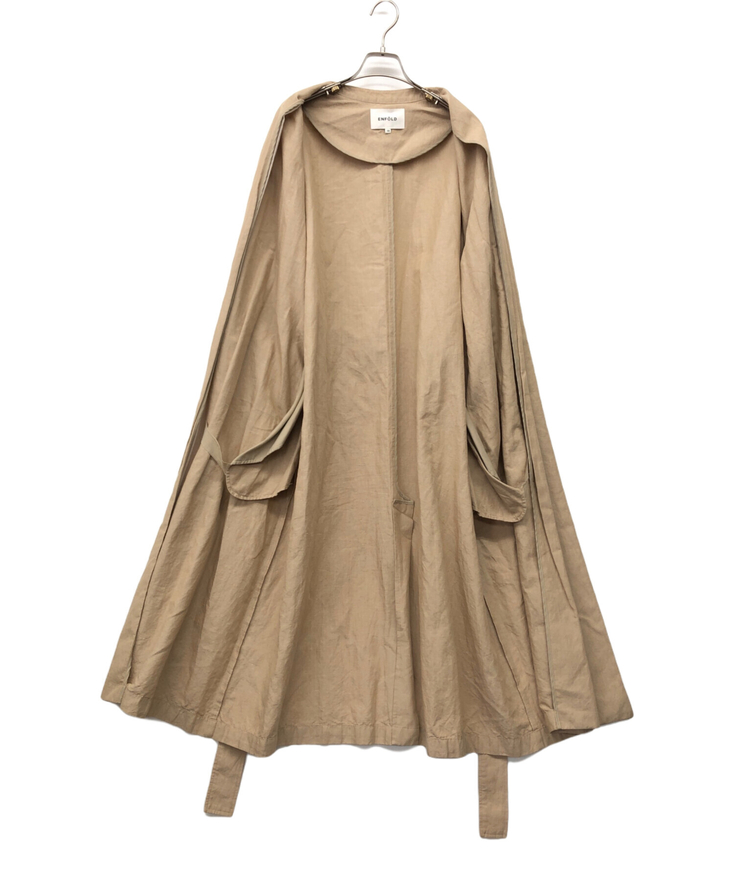 中古・古着通販】ENFOLD (エンフォルド) ガウンコート ベージュ サイズ