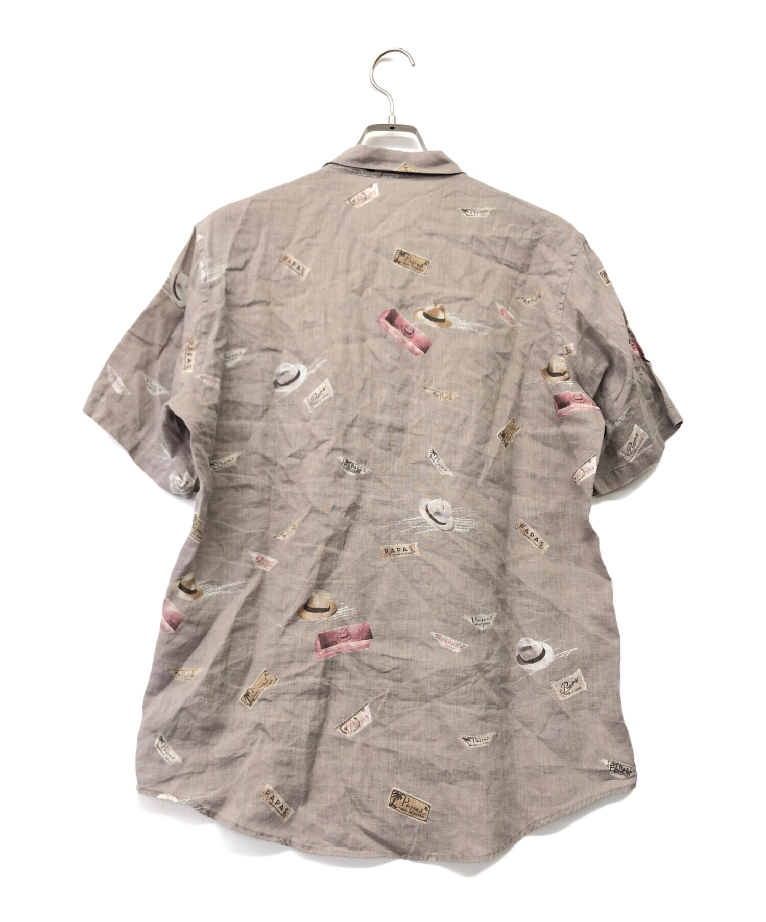 中古・古着通販】PAPAS (パパス) リネンシャツ グレー サイズ:M