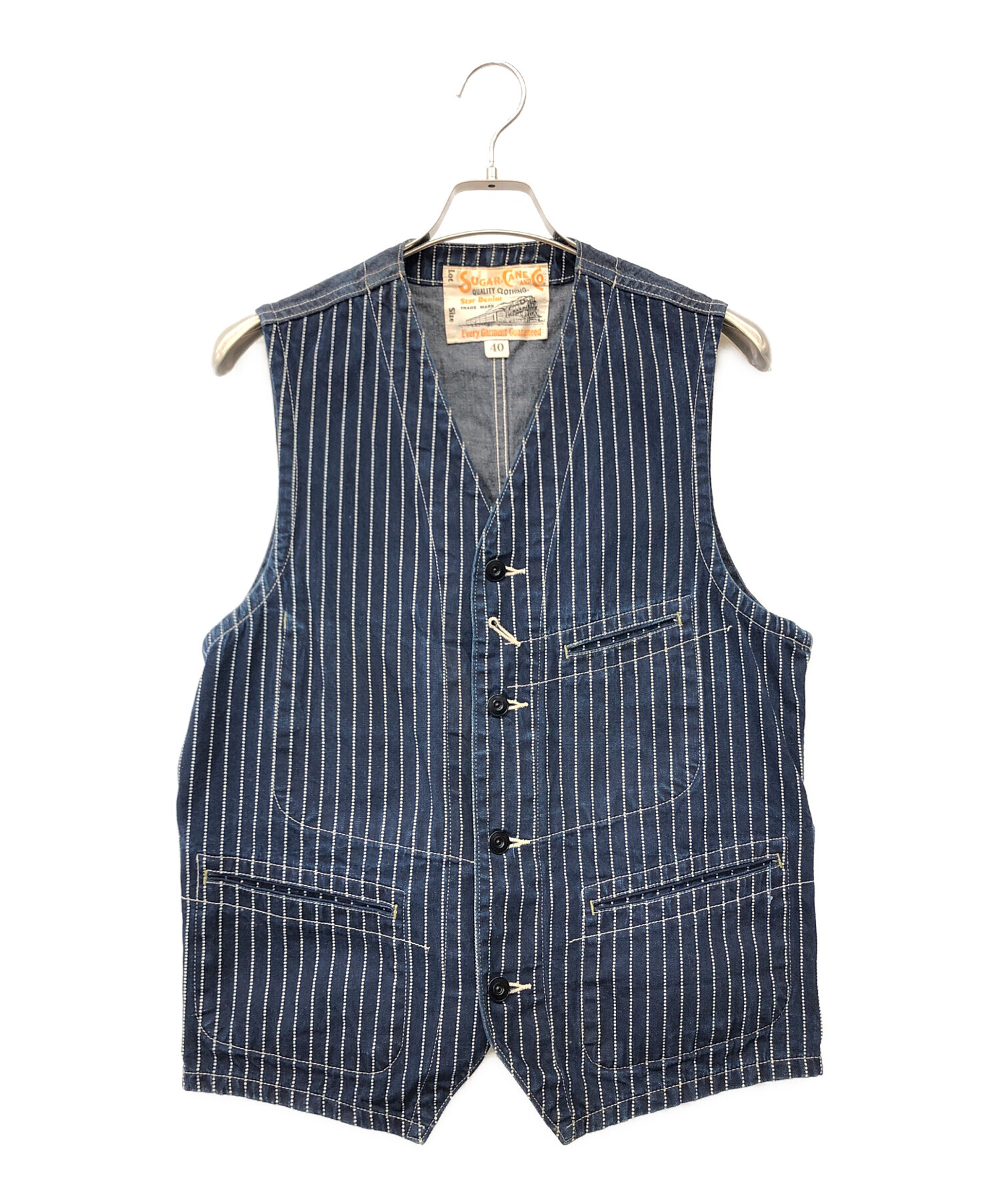 中古・古着通販】SUGAR CANE (シュガーケーン) デニムベスト ネイビー 