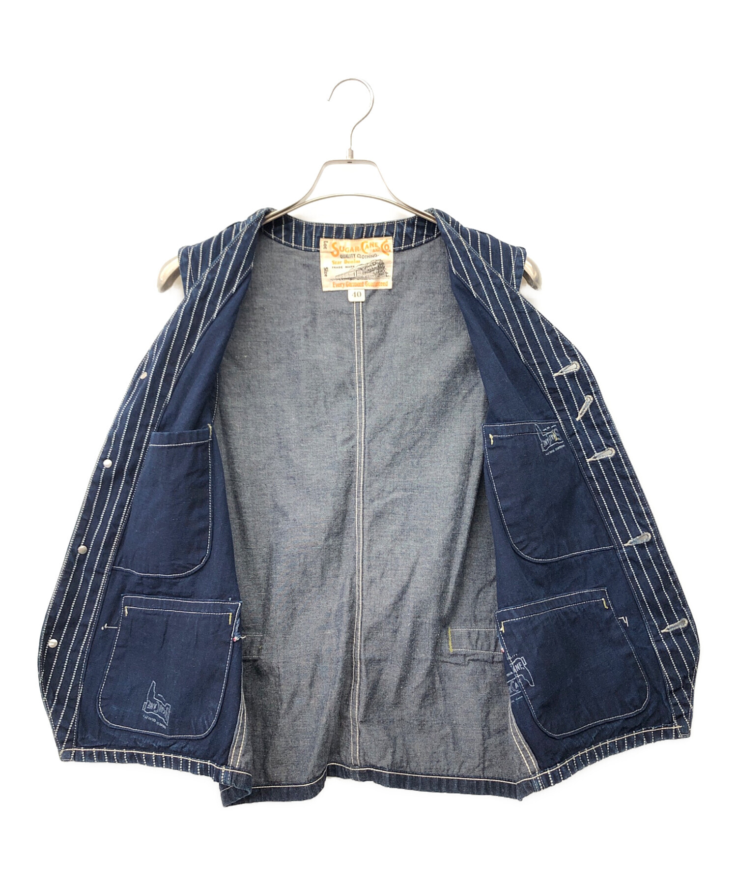 中古・古着通販】SUGAR CANE (シュガーケーン) デニムベスト ネイビー 