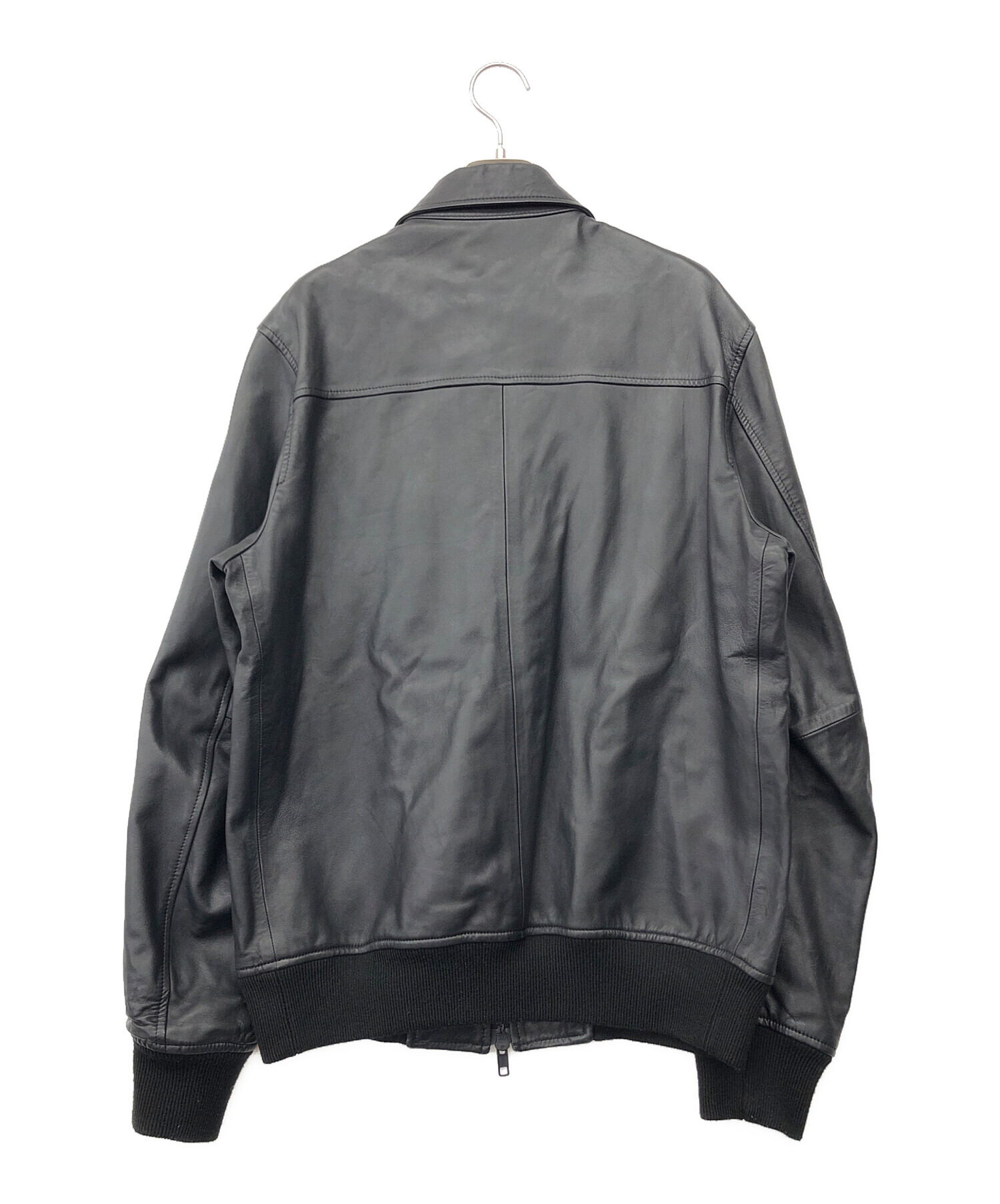 中古・古着通販】theory (セオリー) レザージャケット ブラック サイズ