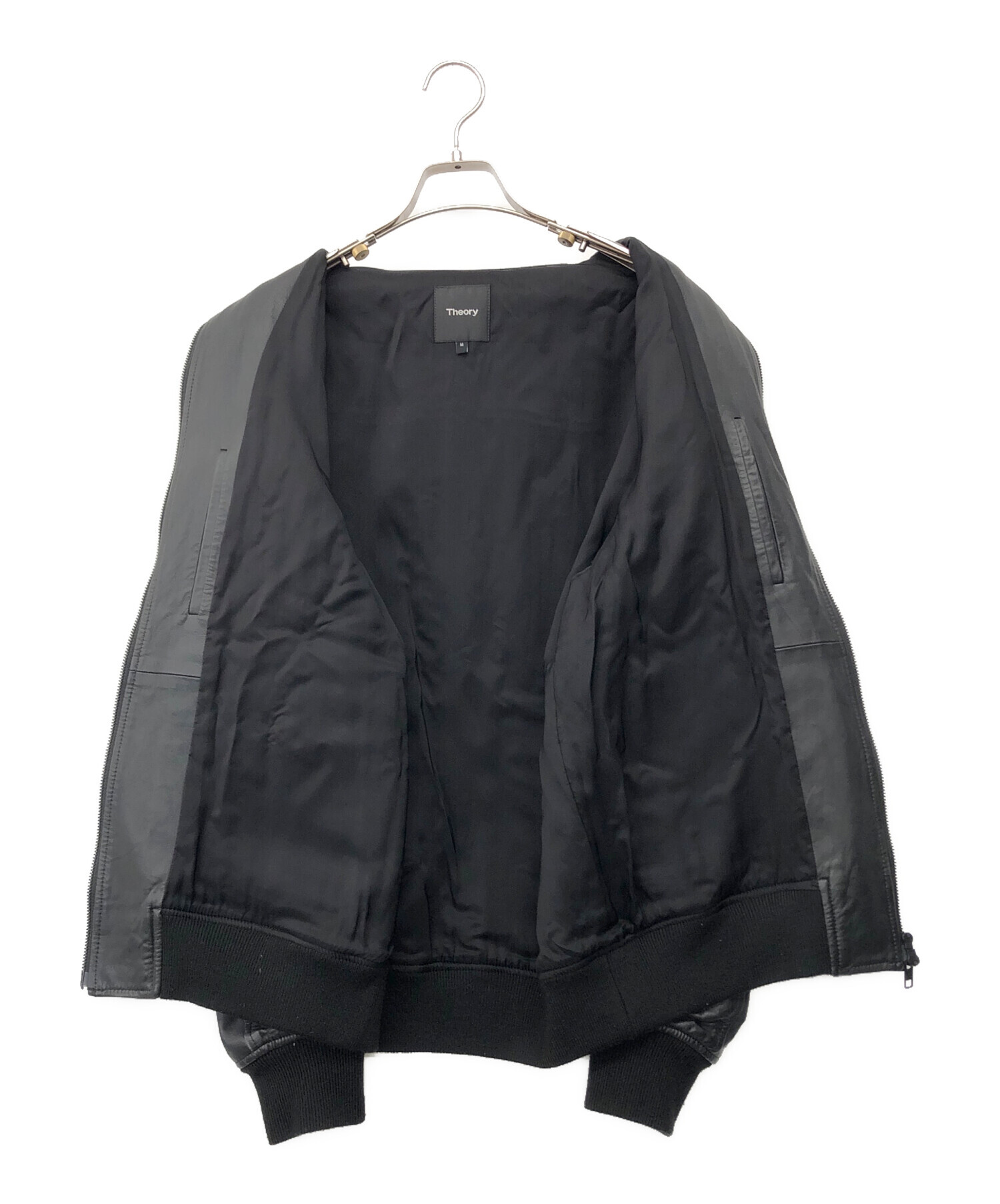 セオリー theory レザージャケット ブラック M 中古・古着通販】theory (セオリー) レザージャケット ブラック サイズ