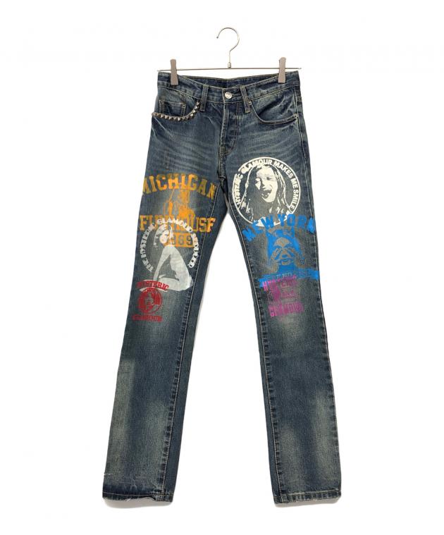 HYSTERIC GLAMOUR XXX ダメージストレートデニム HYSTERIC GLAMOUR XXX ダメージストレートデニム HYSTERIC