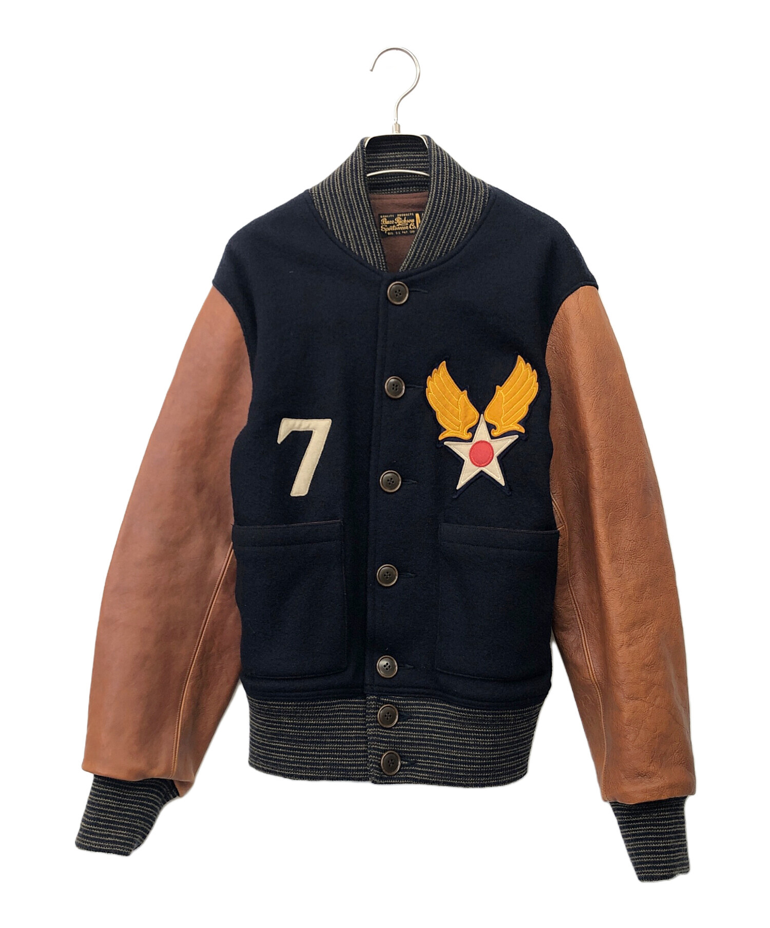 ◆BUZZ RICKSON'S バズリクソンズ アスレチックジャケット 袖革 スタジャン 東洋エンタープライズ メンズ ◇BUZZ RICKSON'S バズリクソンズ アスレチックジャケット 袖革