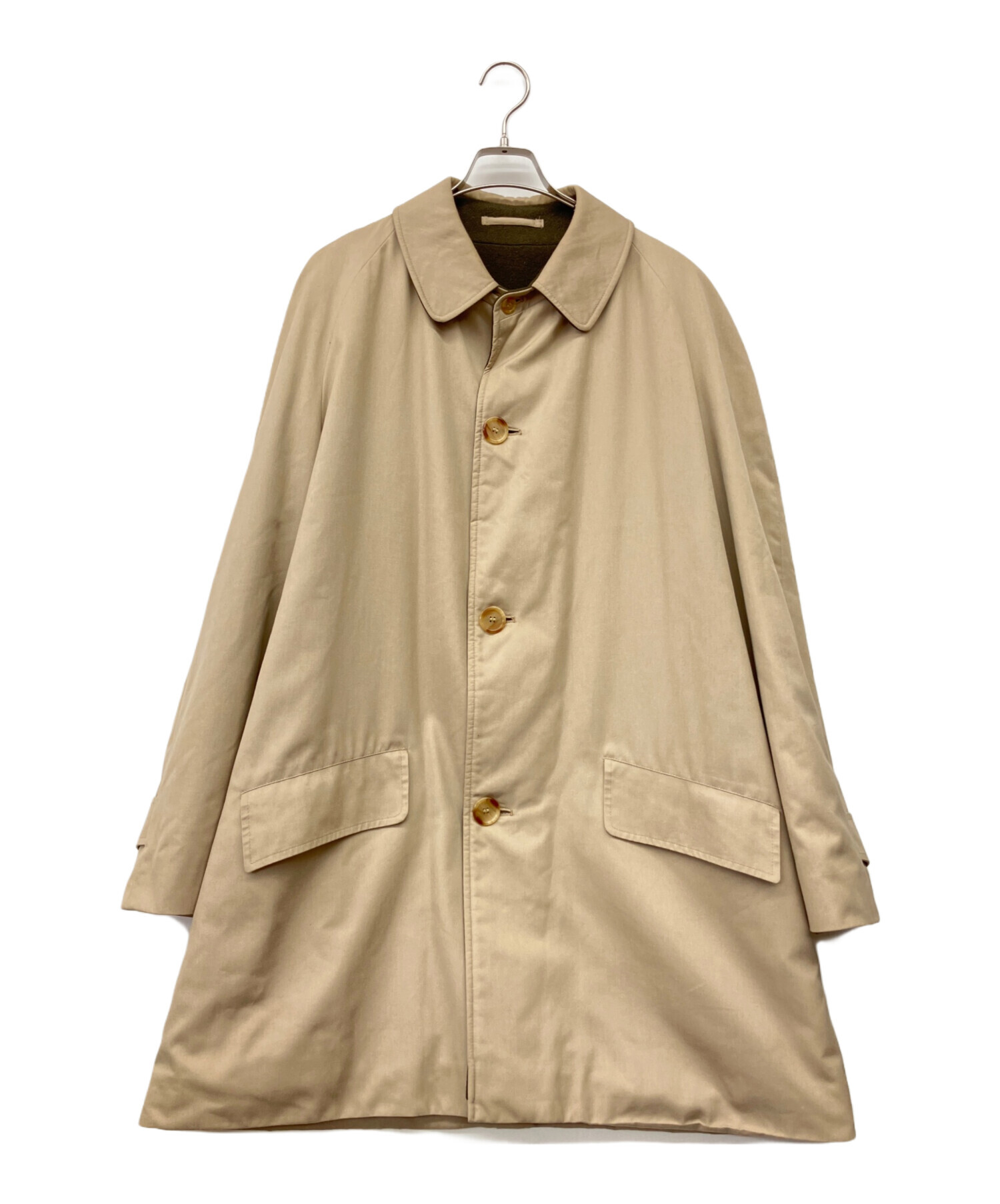 【最終値下げ】GRENFELL／グレンフェル ベージュ ダブルブレスト トレンチ 中古・古着通販】GRENFELL (グレンフェル) コート ベージュ×グリーン