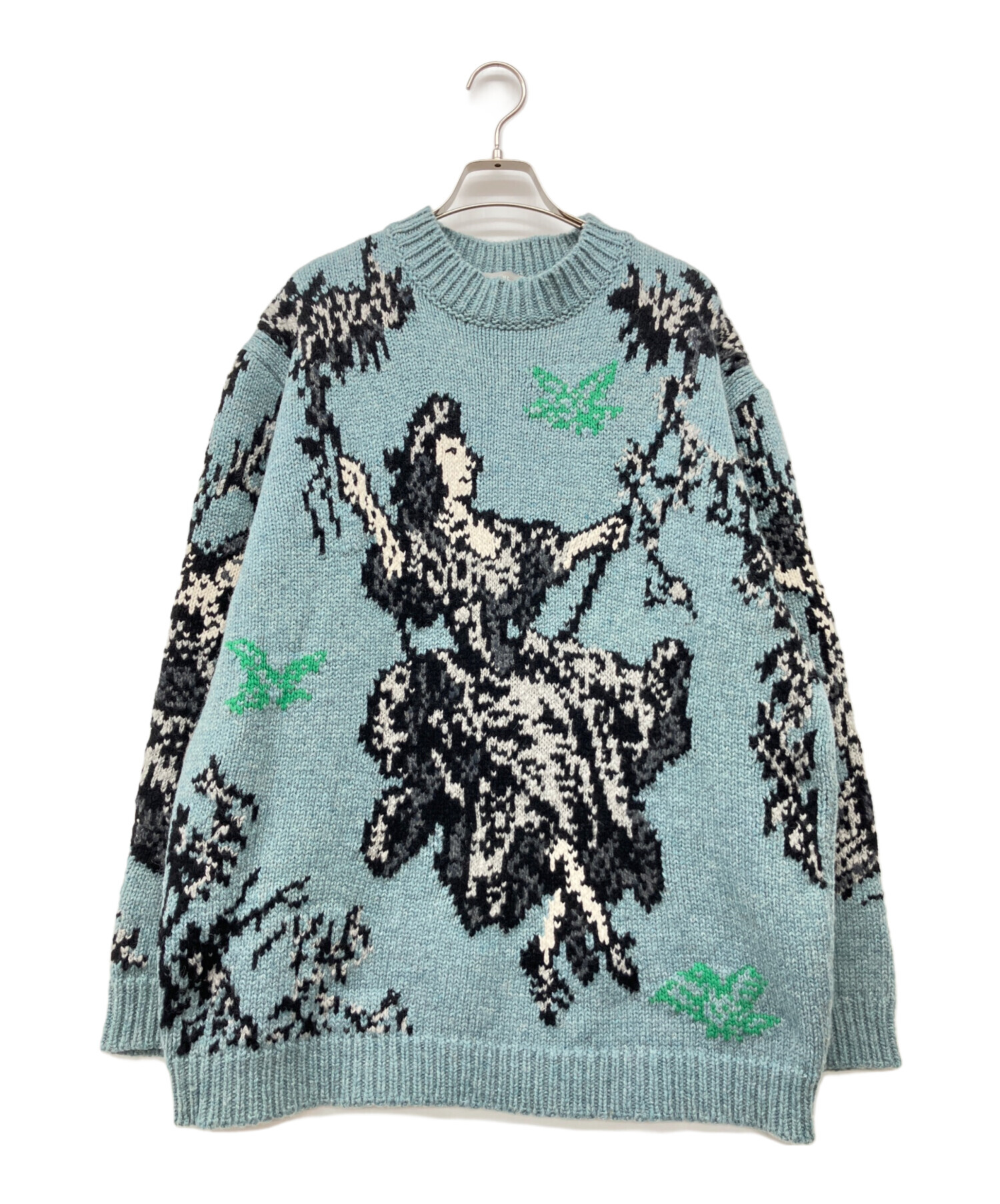 【中古】未使用品 22ss ディオール DIOR テクニカルコットン ジャカード ニット セーター 総柄 ロゴ 刺繍 ◇１ 中古・古着通販】Dior (ディオール) 厚手ニット ブルー サイズ:XL