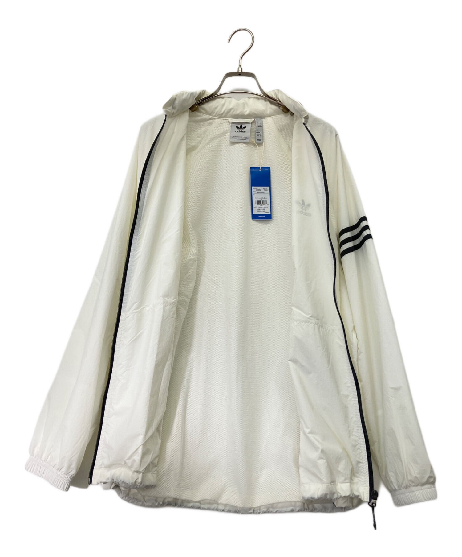 中古・古着通販】adidas (アディダス) ナイロンジャケット アイボリー 