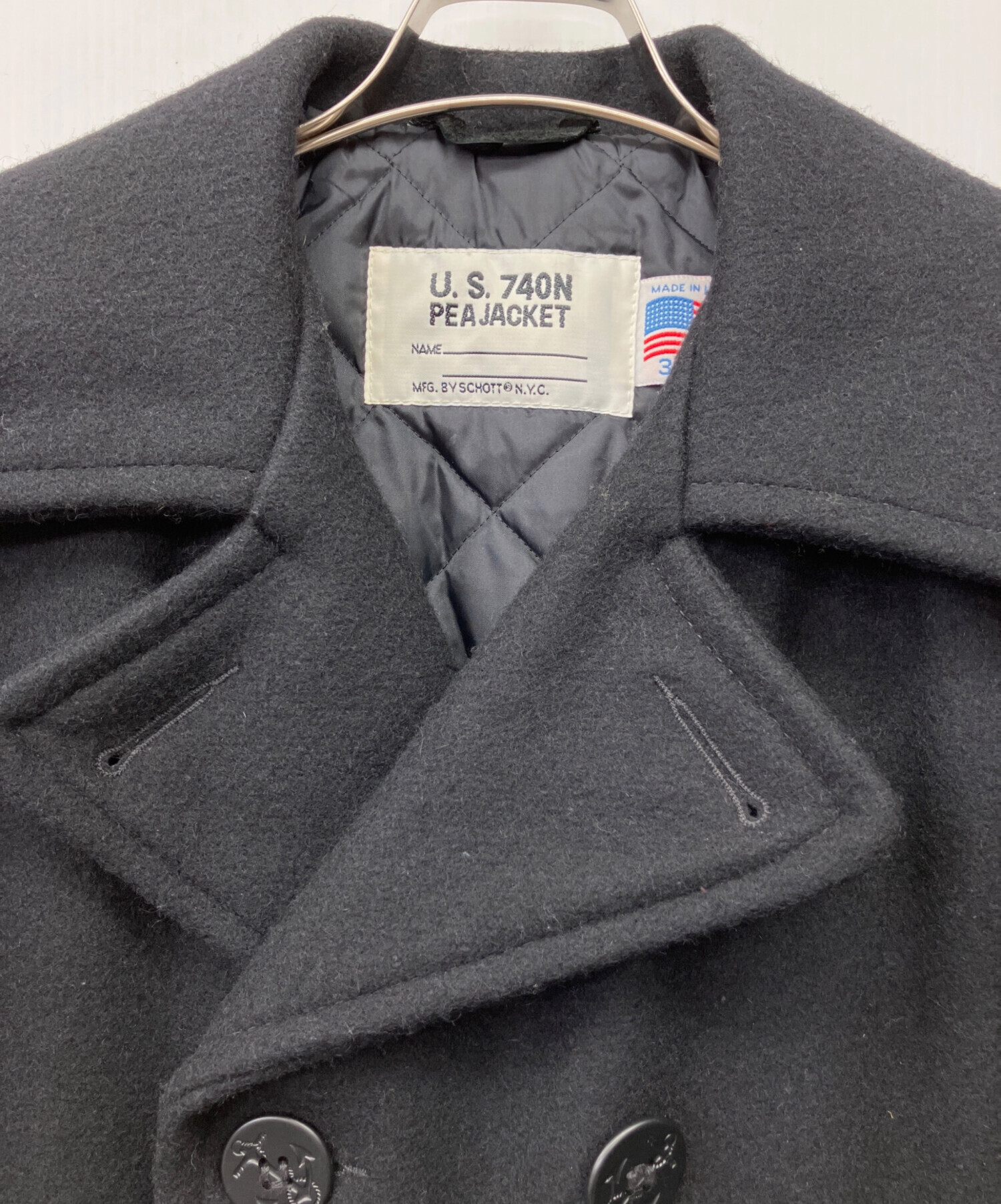 中古・古着通販】Schott (ショット) Pコート ブラック サイズ:32