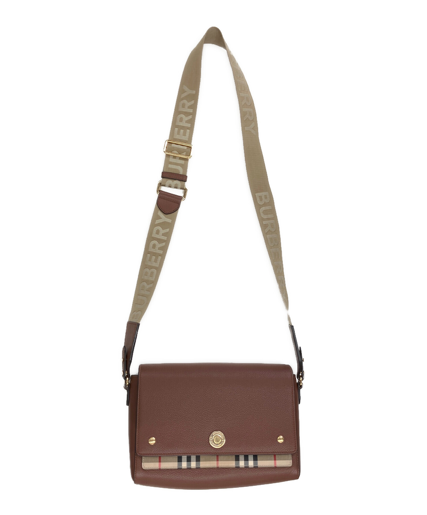 ★BURBERRY バーバリー ショルダーバッグ レザー ブラウン 中古・古着通販】BURBERRY (バーバリー) ショルダーバッグ ブラウン