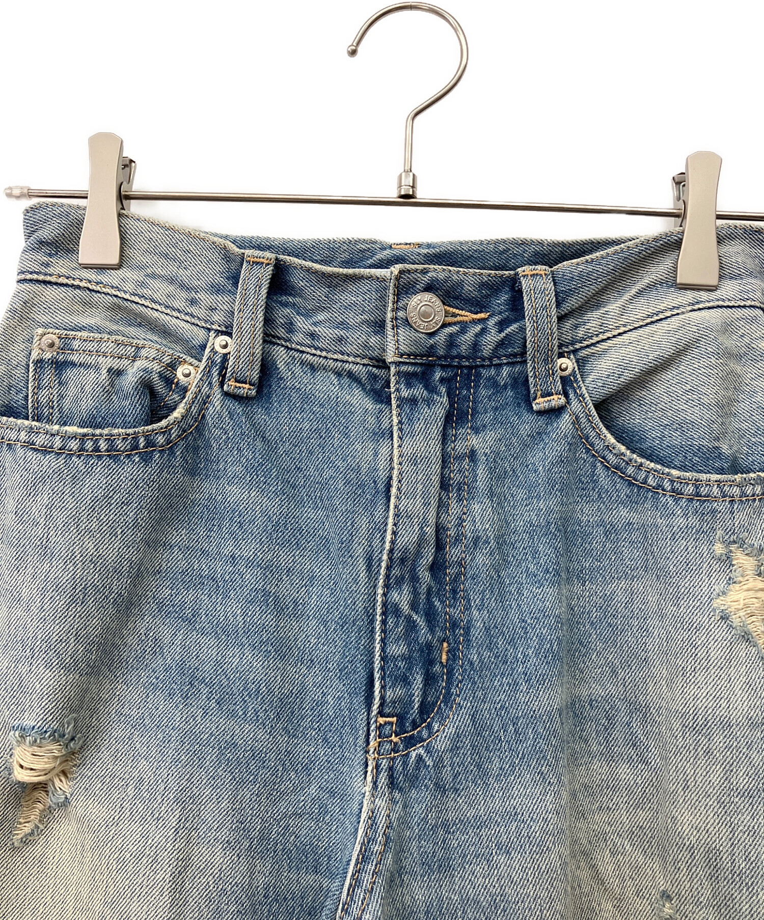 中古・古着通販】SLY (スライ) ダメージデニムパンツ サイズ:0