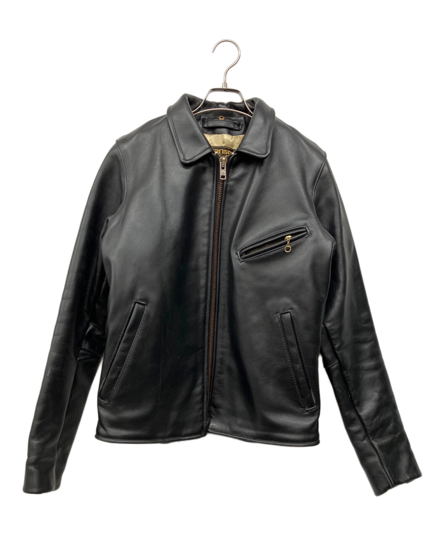 中古・古着通販】VANSON (バンソン) レザージャケット ブラック サイズ