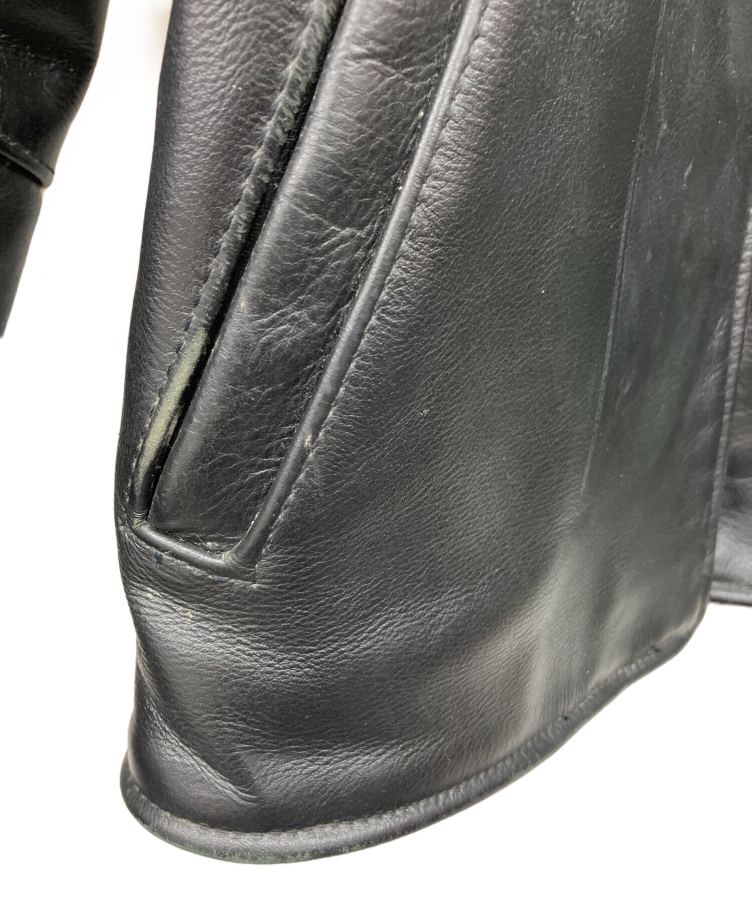 中古・古着通販】VANSON (バンソン) レザージャケット ブラック サイズ