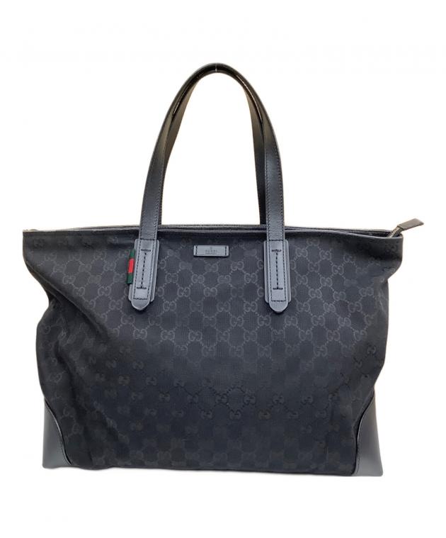GUCCI グッチ GGキャンバス トートバッグ ブラック キャンバス GUCCI トートバッグブラック キャンバス