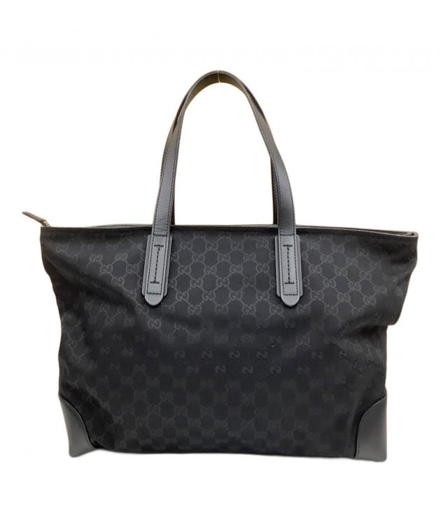 未使用品✨グッチ　トートバッグ　ブラック　黒　GG柄 中古・古着通販】GUCCI (グッチ) GGキャンバストートバッグ ブラック