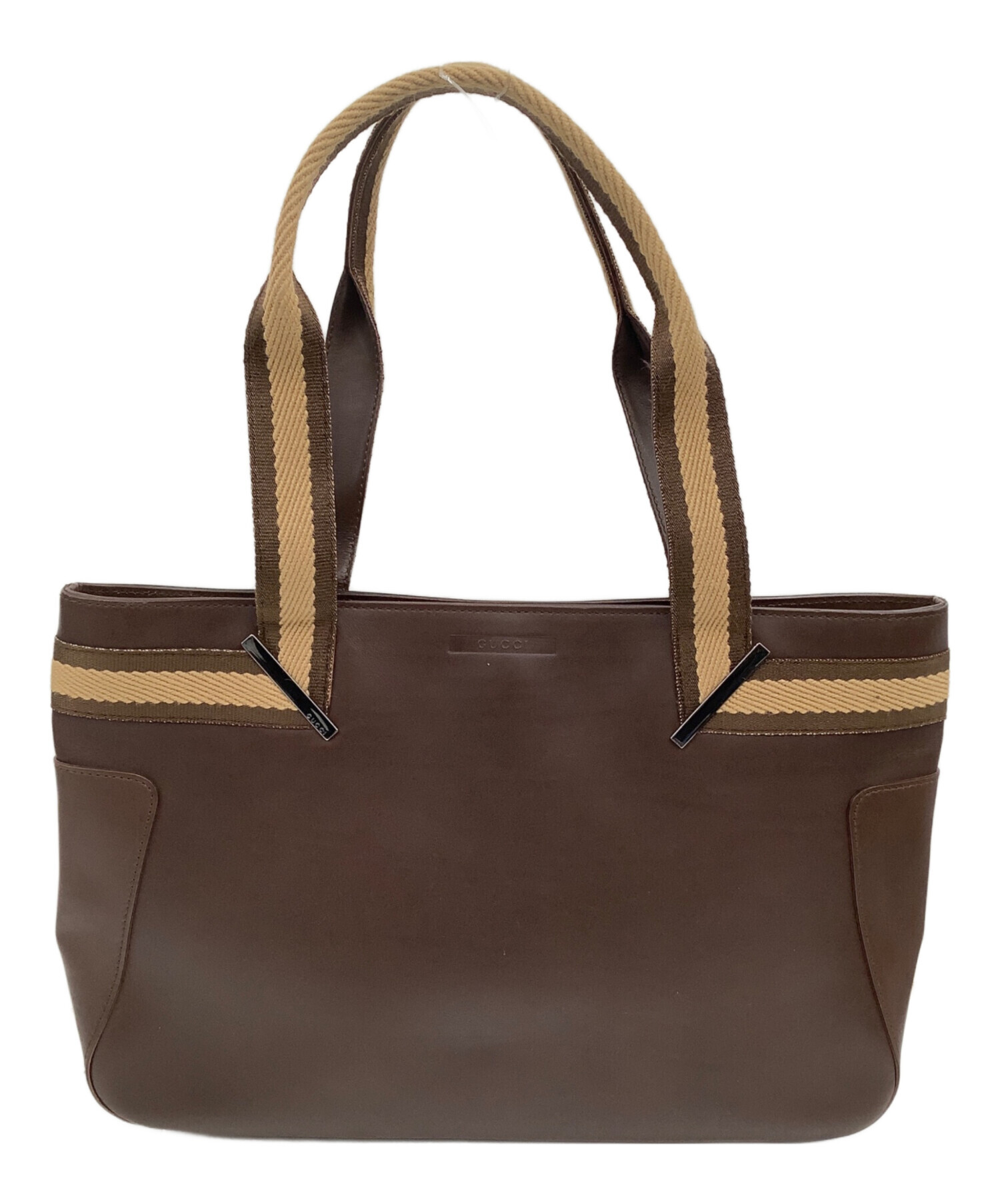 中古・古着通販】GUCCI (グッチ) レザートートバッグ ブラウン 