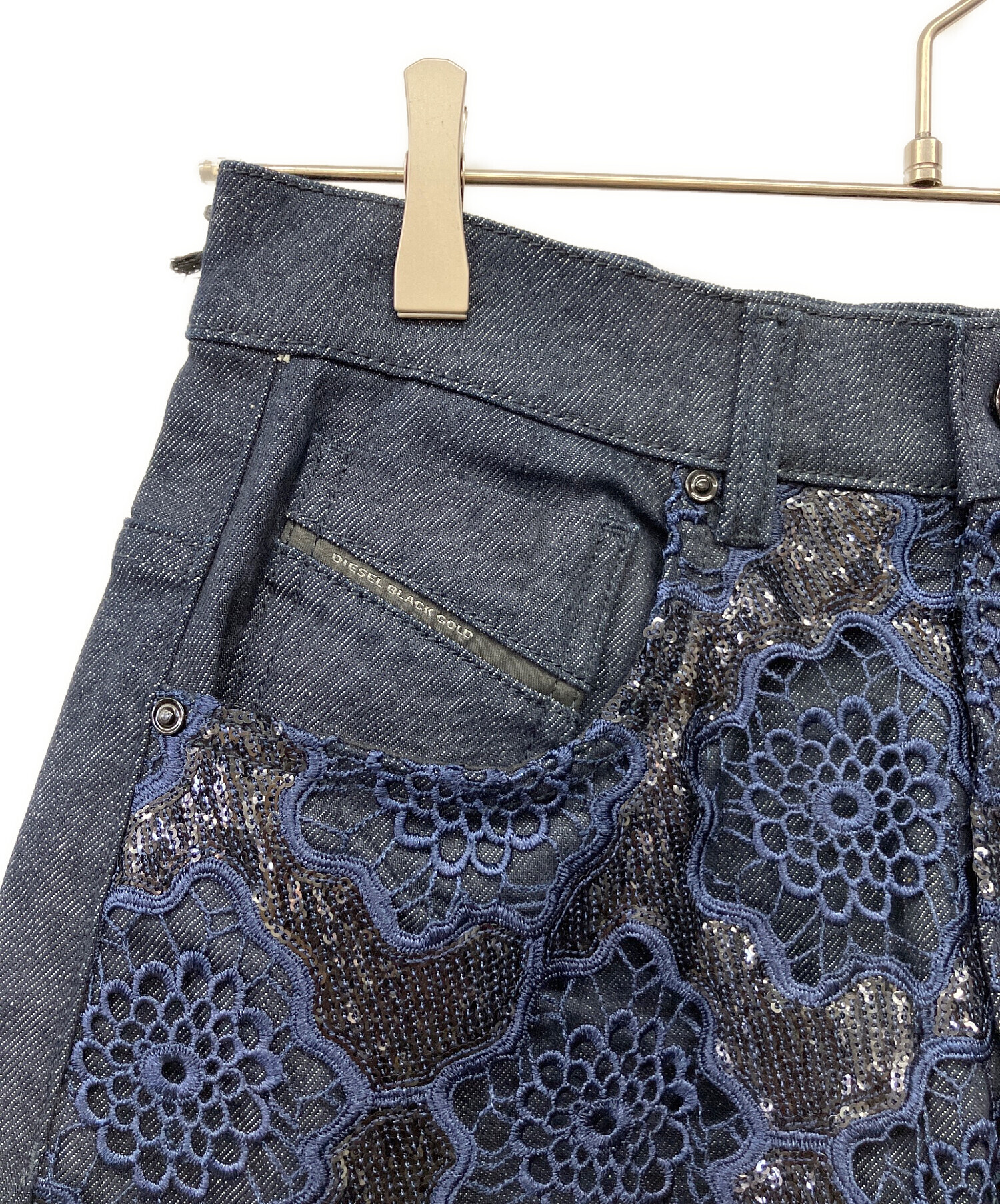 DIESEL BLACK GOLD デニムパンツ W30 グレー ブラック 中古・古着通販 